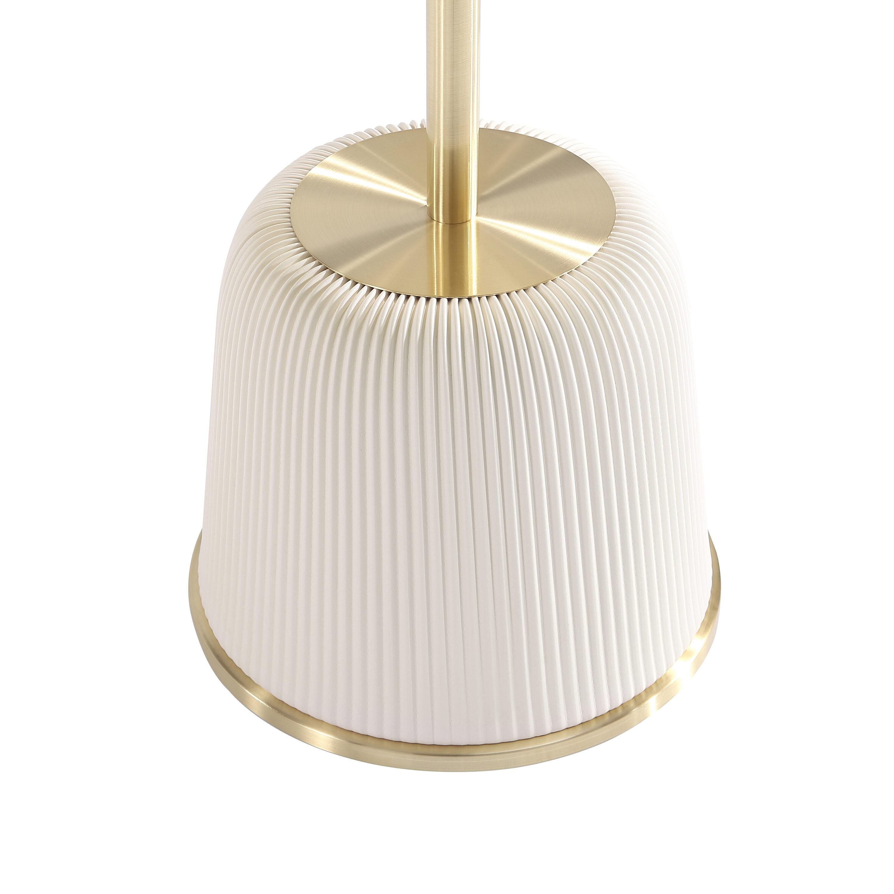 Manhattan Comfort Anderson Modern Leatherette Upholstered End Table with Gold Tabletop Cream: Round, No Assembly, Stainless Steel