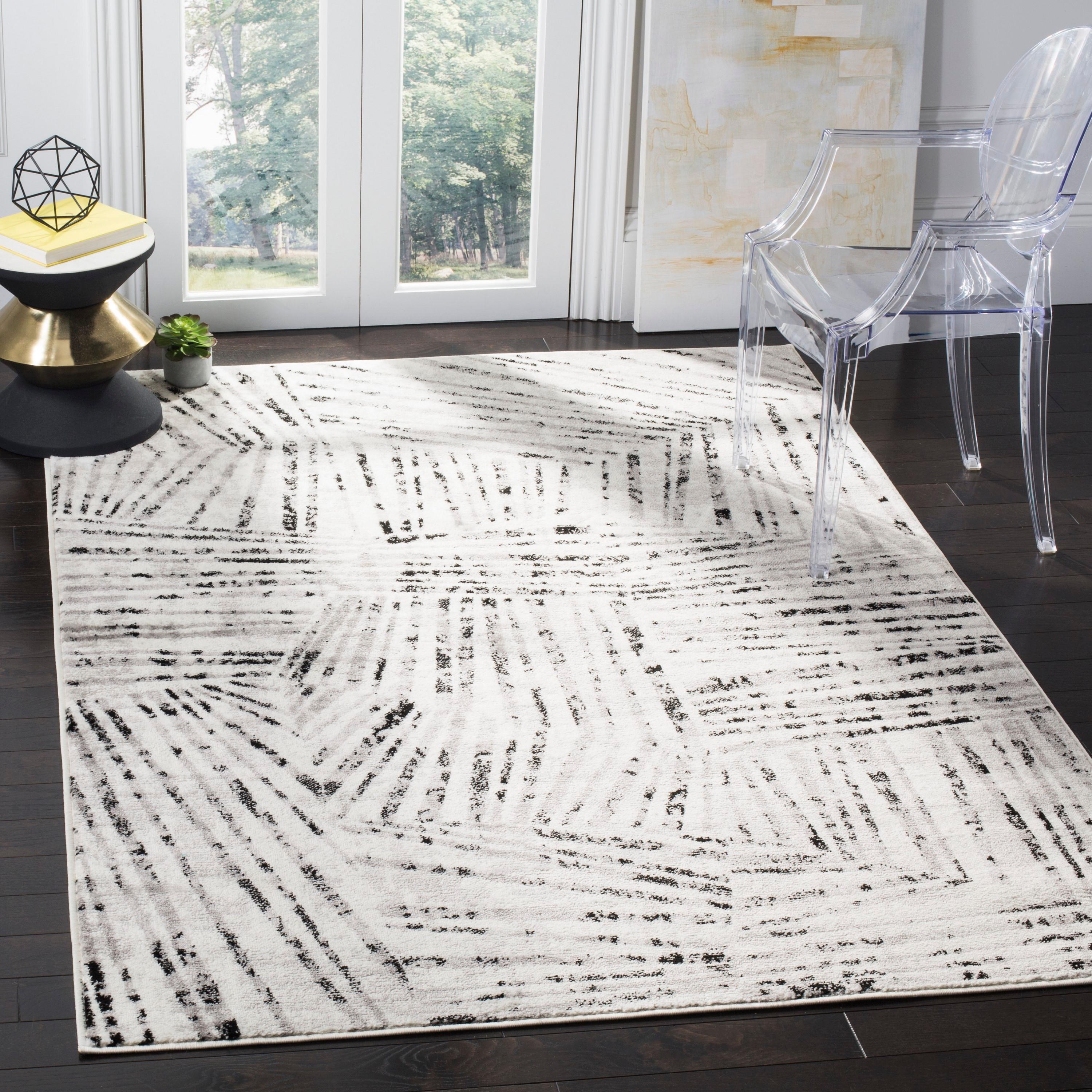 Skyler SKY191 Power Loomed Indoor Area Rug - Grey/Ivory - 5'1"x7'6" - Safavieh