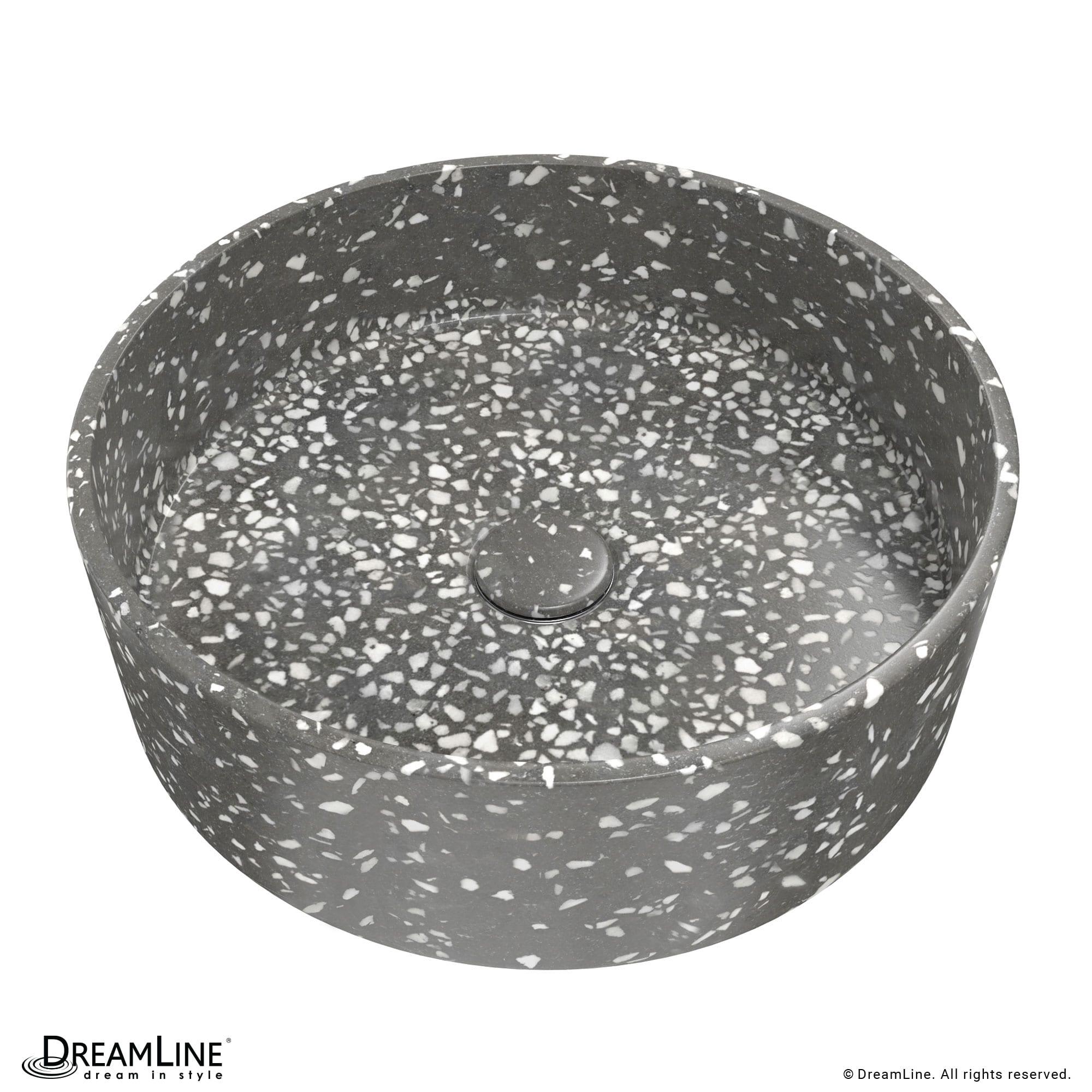 DreamLine Ambia 14.33'' Terrazzo Circular Vessel Bathroom Sink
