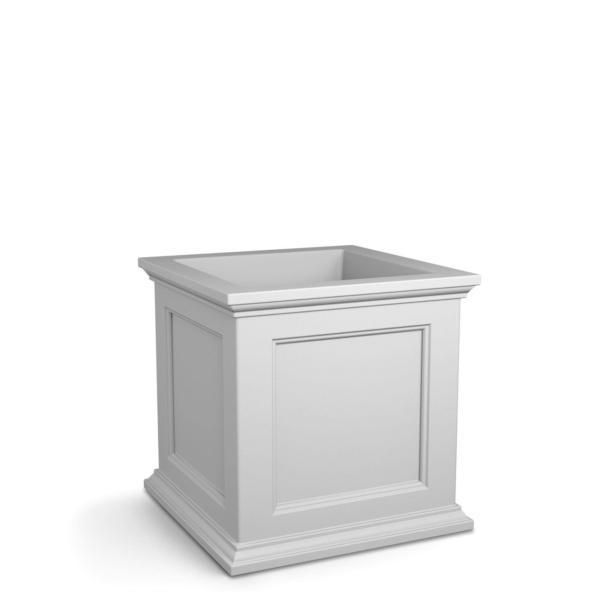 Mayne Fairfield 20" x 20" x 20" Square White Self Watering Plastic Planter