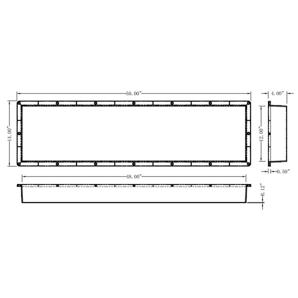 Black ABS Waterproof Recessed Shower Niche 14" x 50"