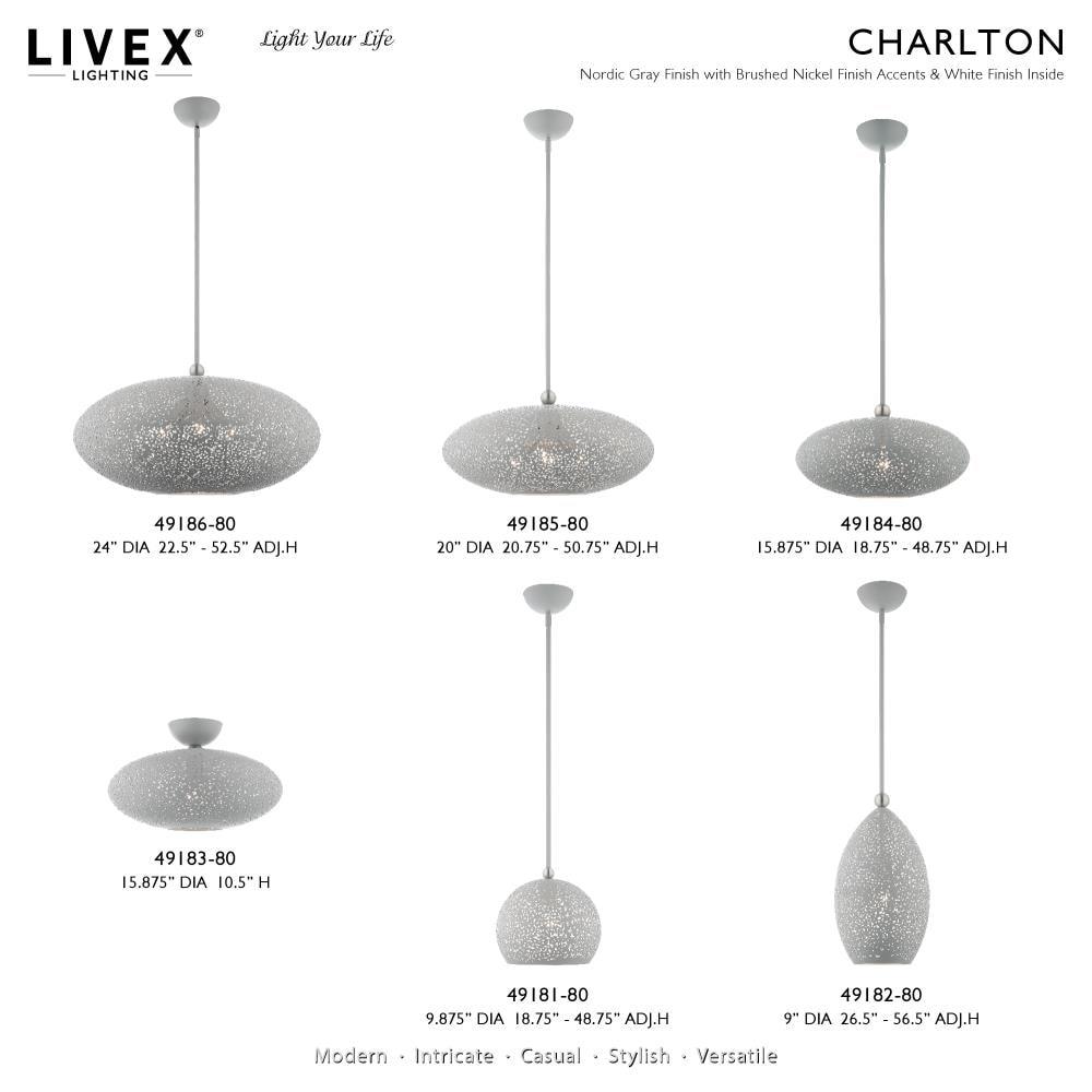 Livex Lighting Charlton 1 - Light Pendant in  Nordic Gray