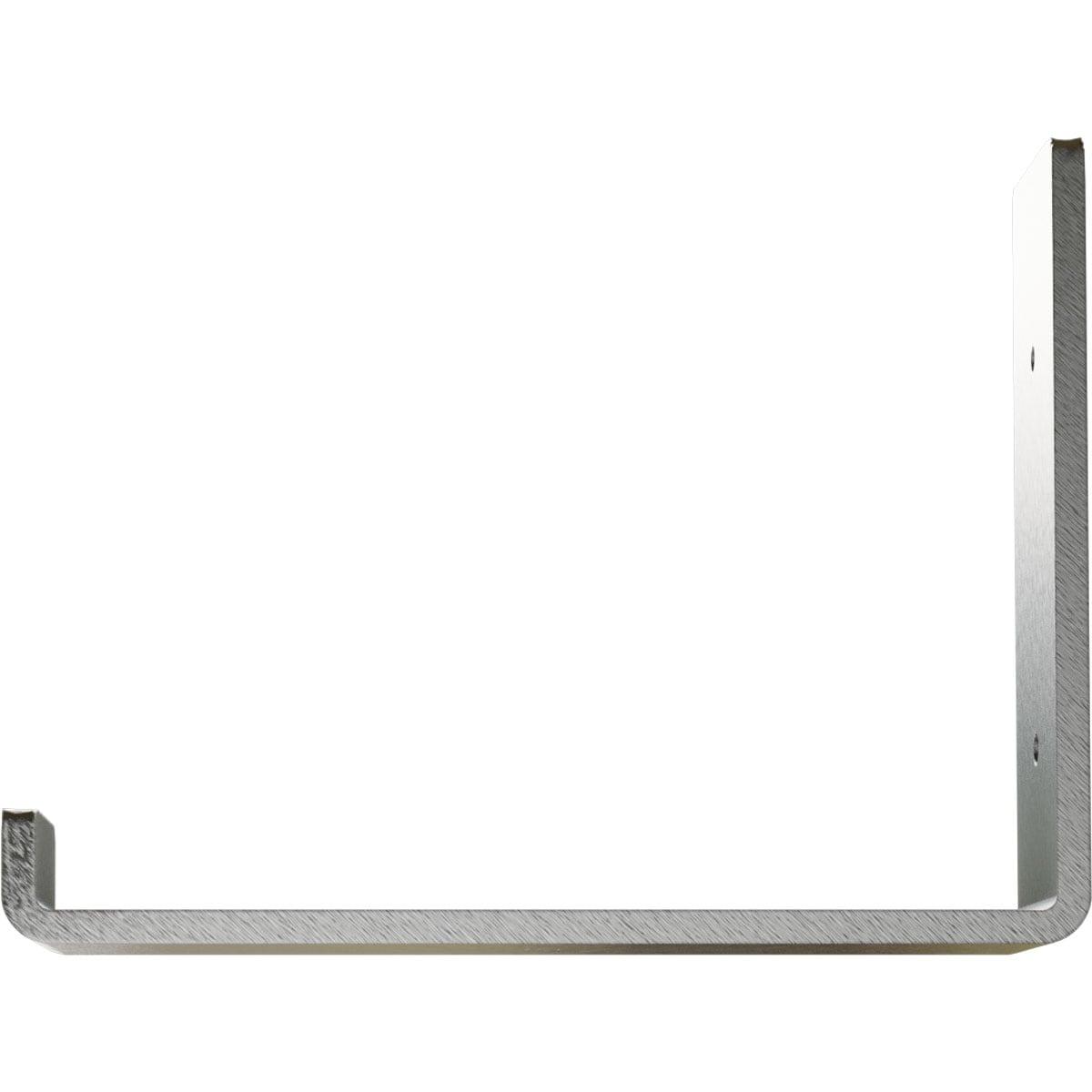 Ekena Millwork 2"W x 8"D x 6"H Steel Hanging Shelf Bracket, Stainless Steel