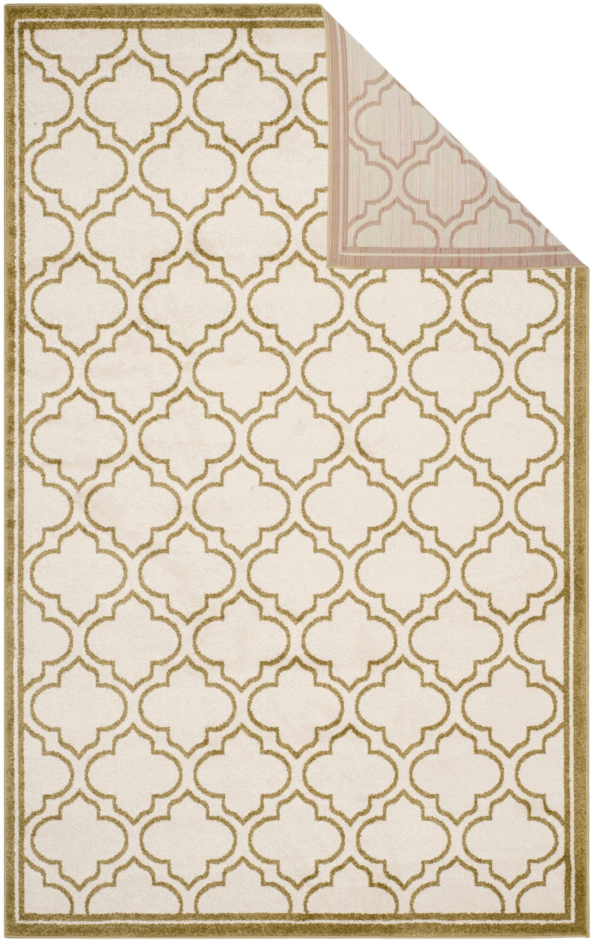 Amherst AMT412 Power Loomed Area Rug - Ivory/Light Green - 7'x7' - Safavieh.