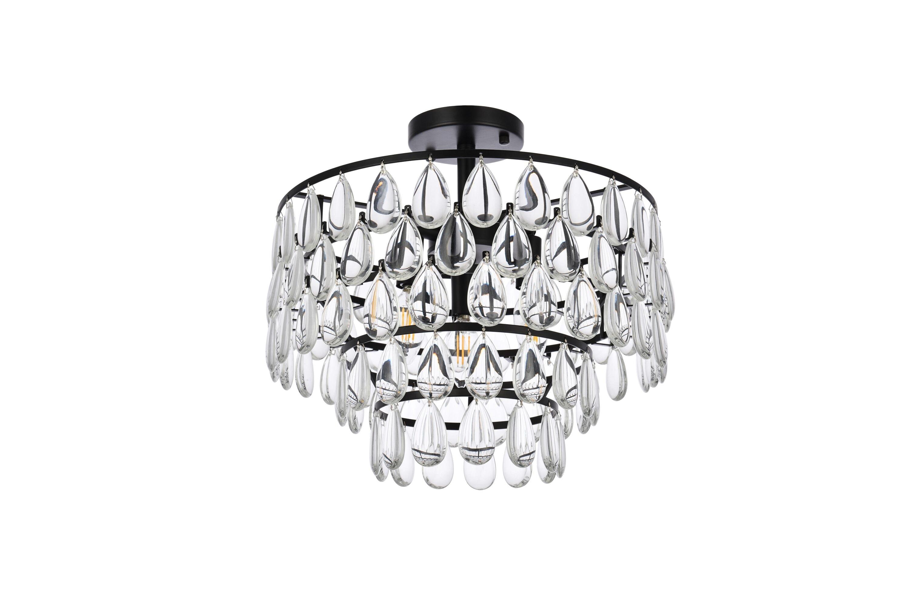 Elegant Lighting Mila 16 inch flush mount in black
