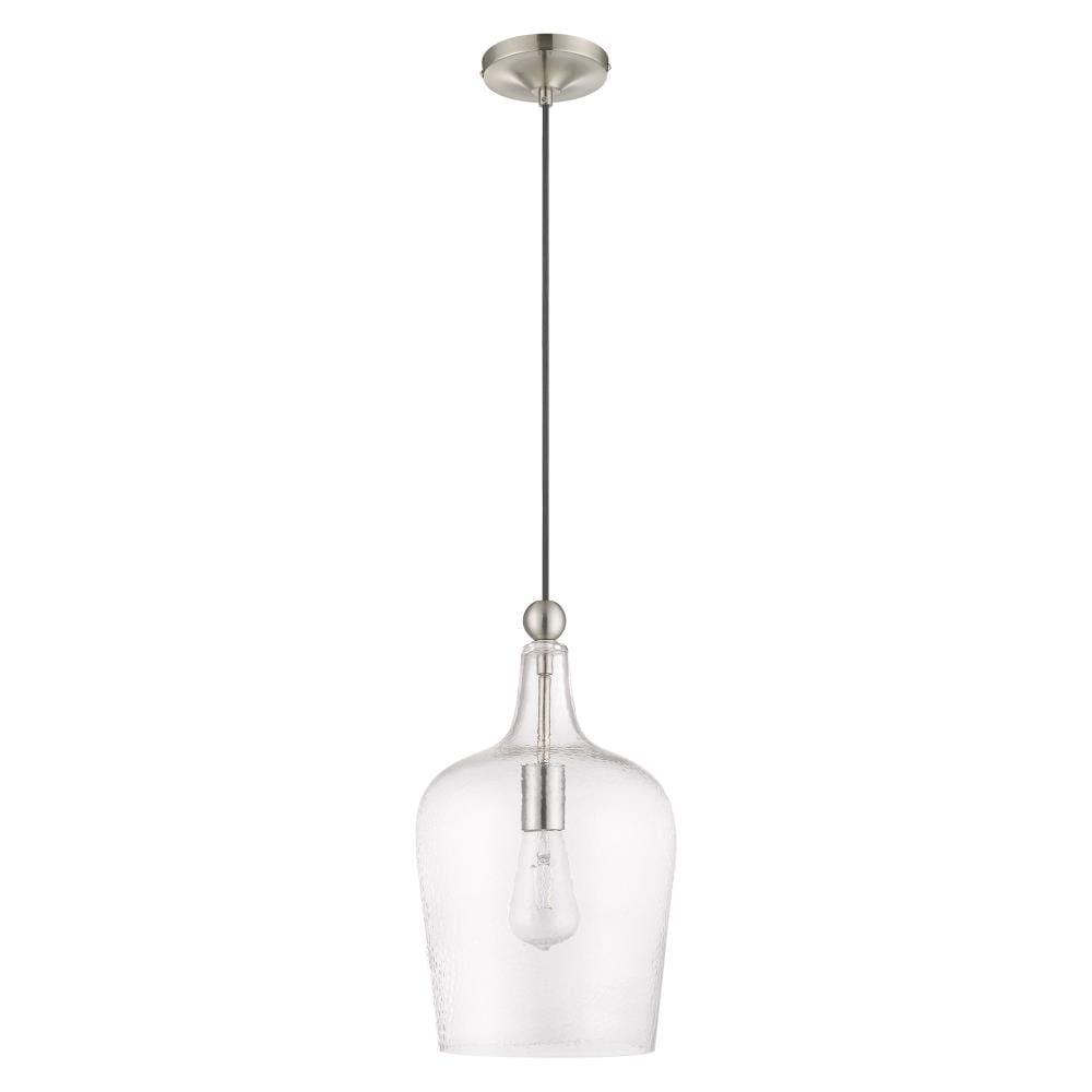 Livex Lighting Art Glass 1 - Light Pendant in  Brushed Nickel
