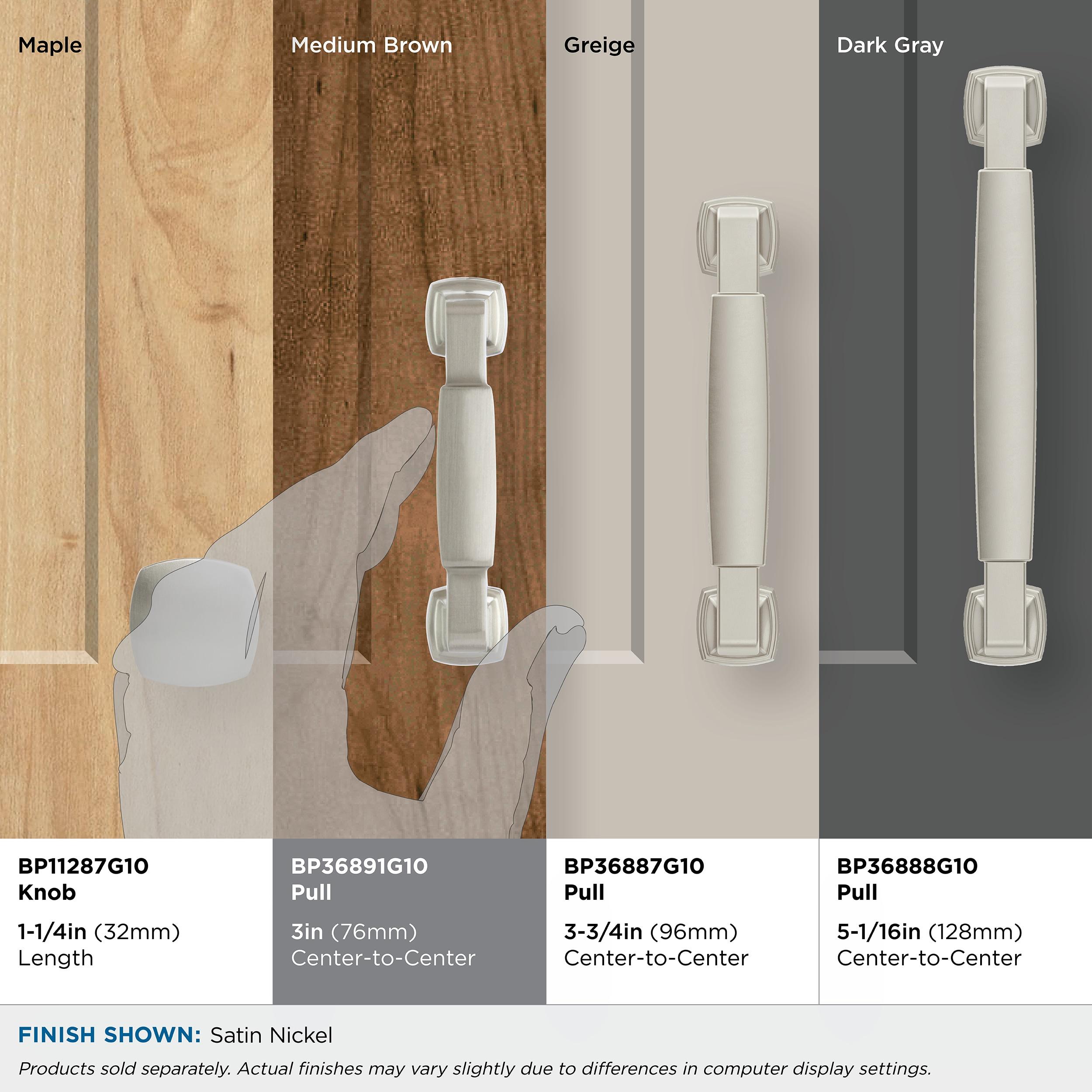 Amerock Stature 3 inch (76mm) Center-to-Center Satin Nickel Cabinet Pull