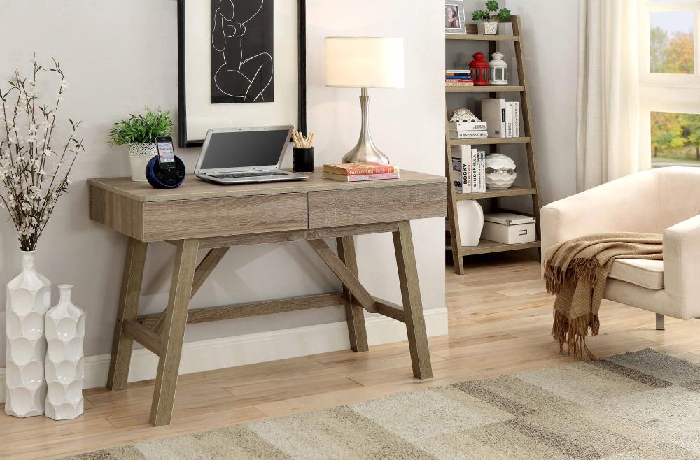 Tracey Transitional Writing Desk with Drawer Gray - Linon