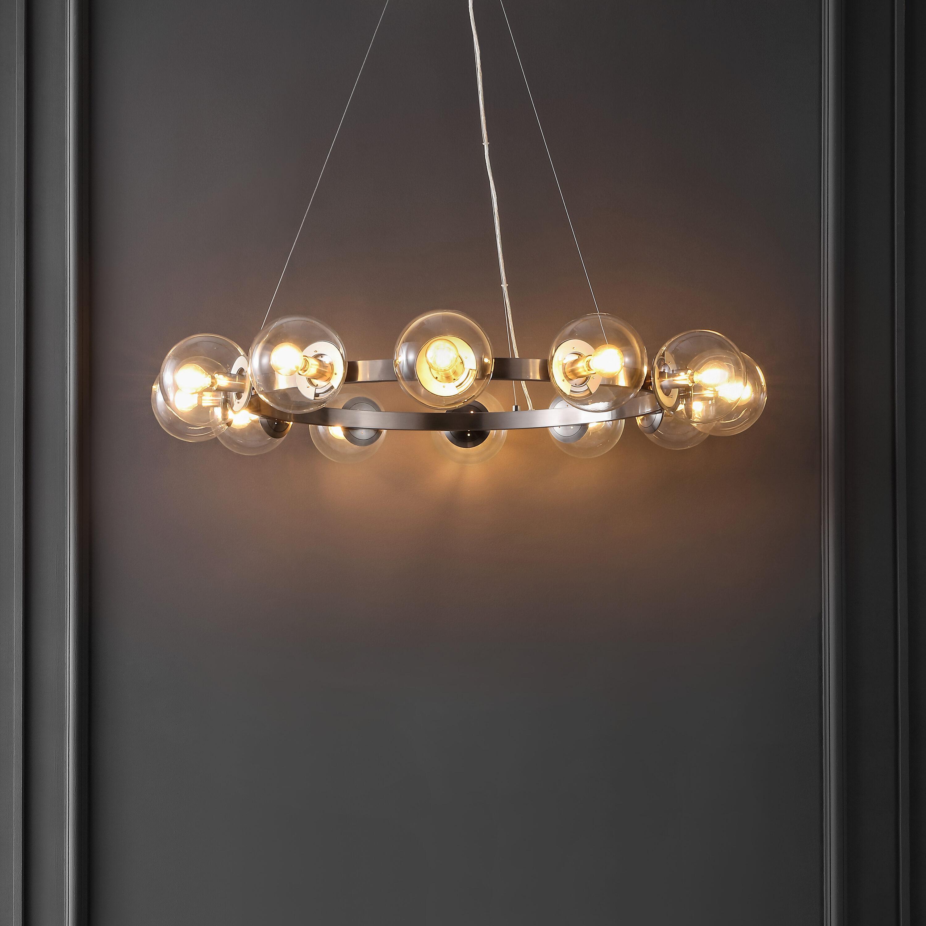 Rylian 12 Light 38" Chandelier - CHA4063 - Nickle - Safavieh