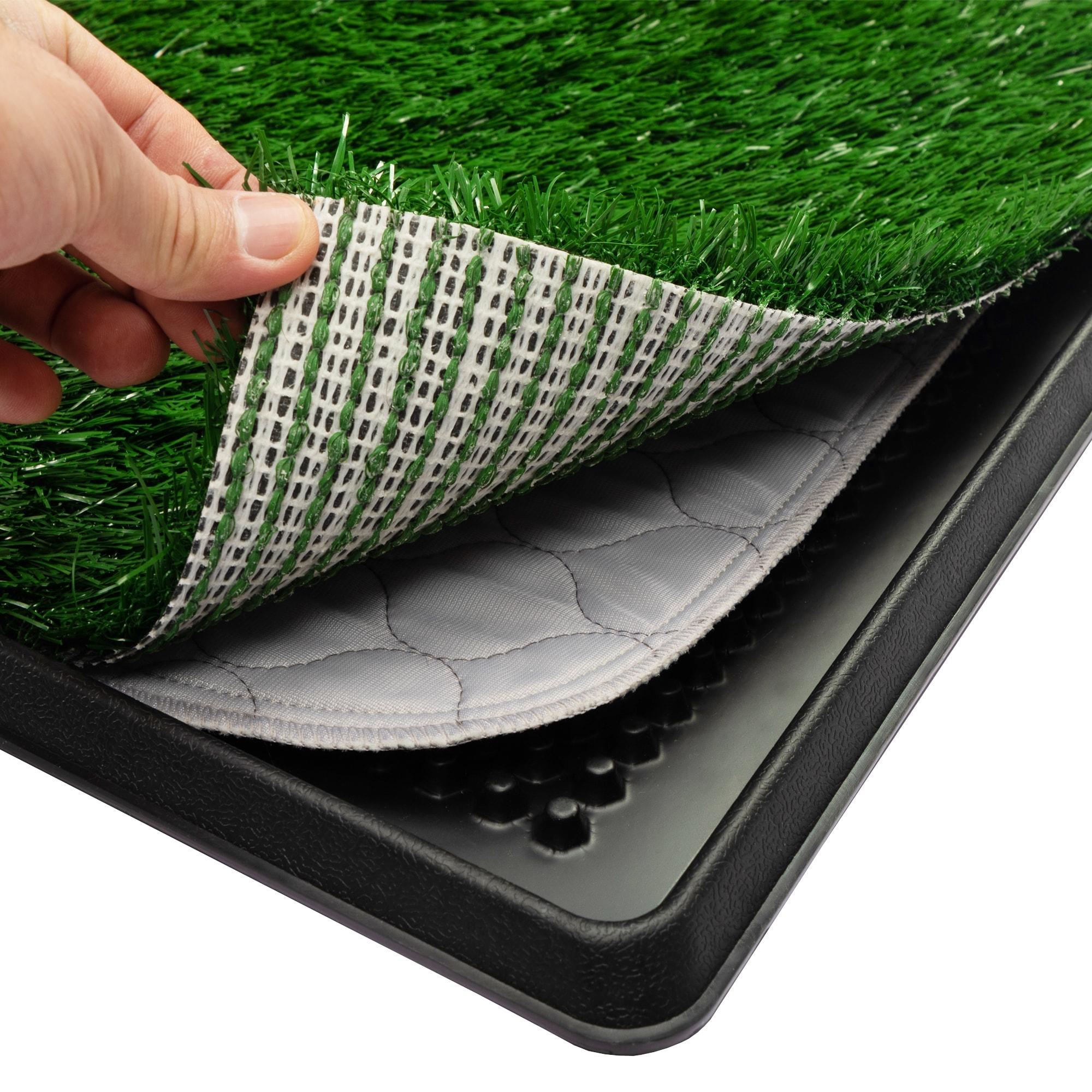 COZIWOW Dog Grass Pad, Large Artificial Grass Patch for Dogs with Tray, Washable Dog Litter Box