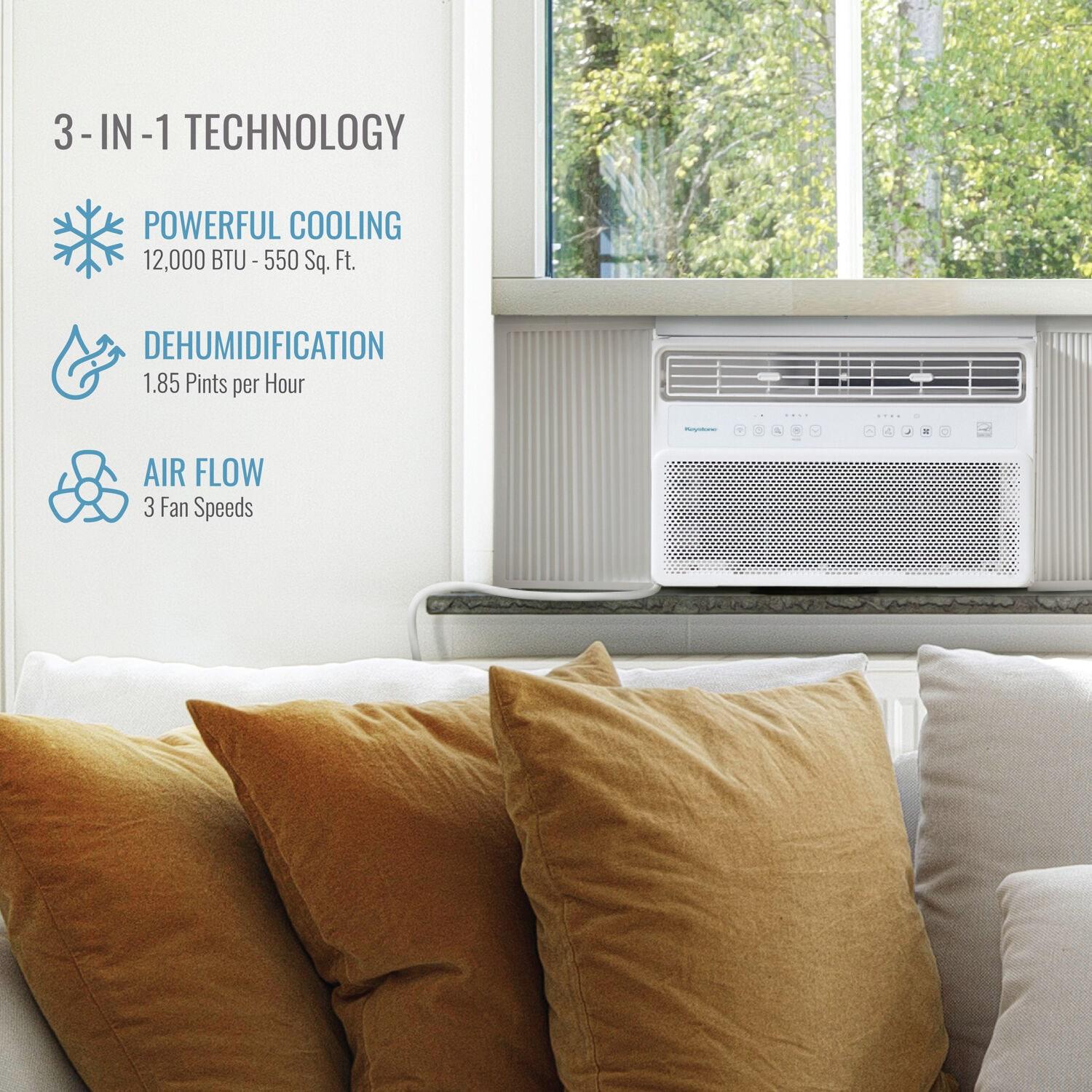 Keystone 12000 BTU Wi-Fi Connected Window Air Conditioner with Remote Included