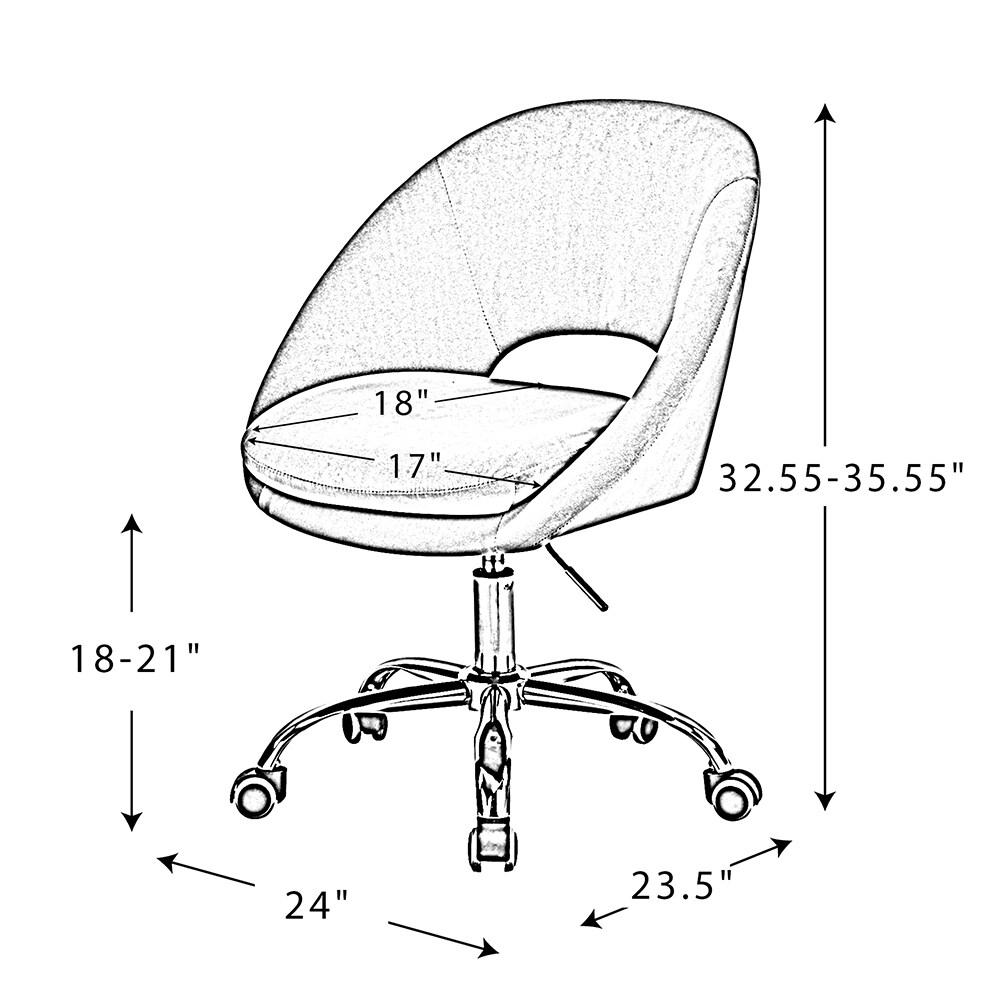 Velvet Swivel Rolling Home Office Chair Adjustable Desk Chair Fuchsia
