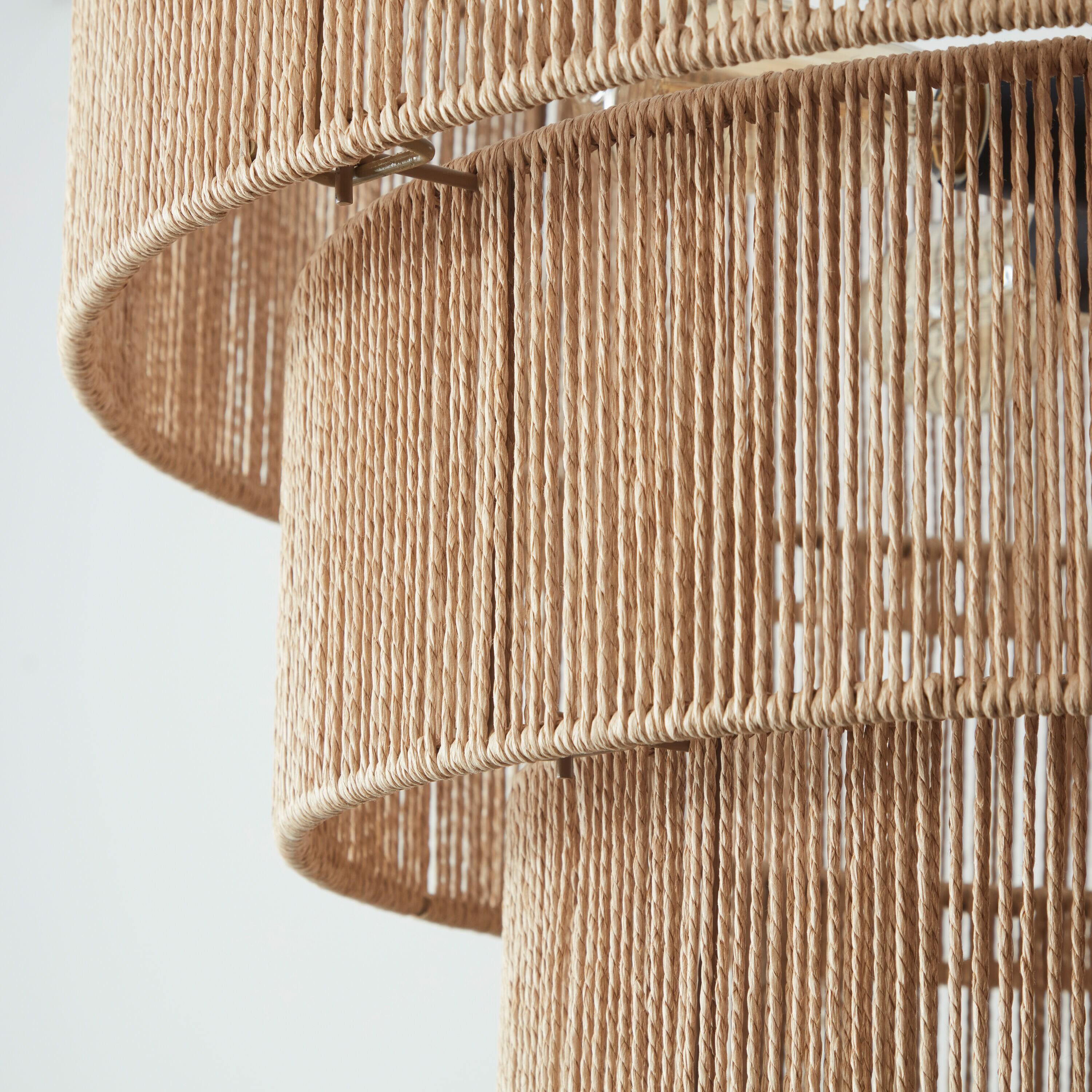 18 in. 5-Light Blackened Bronze Crystal Chandelier with Fabric Shade