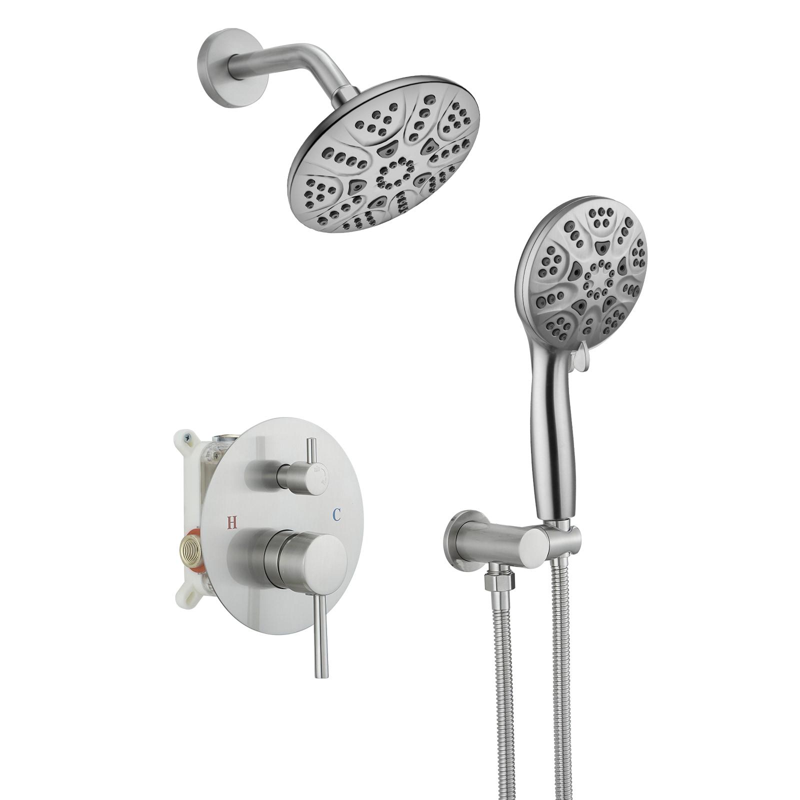 Single Handle 1-Spray Round Rain Shower Faucet 1.8 GPM with Dual Function Pressure Balance Valve