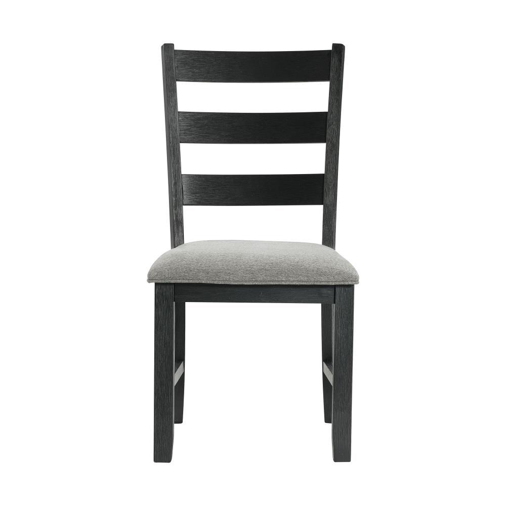 Picket House Furnishings 3pc Tuttle Drop Leaf Extendable Dining Table Set and 2 Chairs Gray/Black: Modern Rectangle Shape, Upholstered Chairs