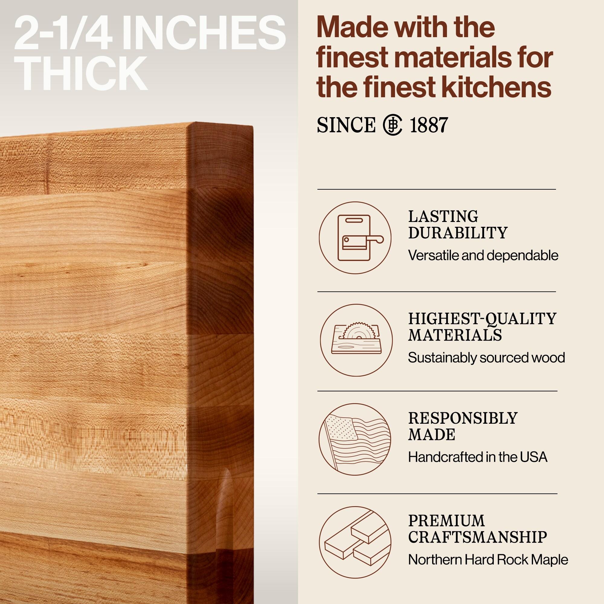 John Boos Wood Edge Grain Reversible Cutting Board