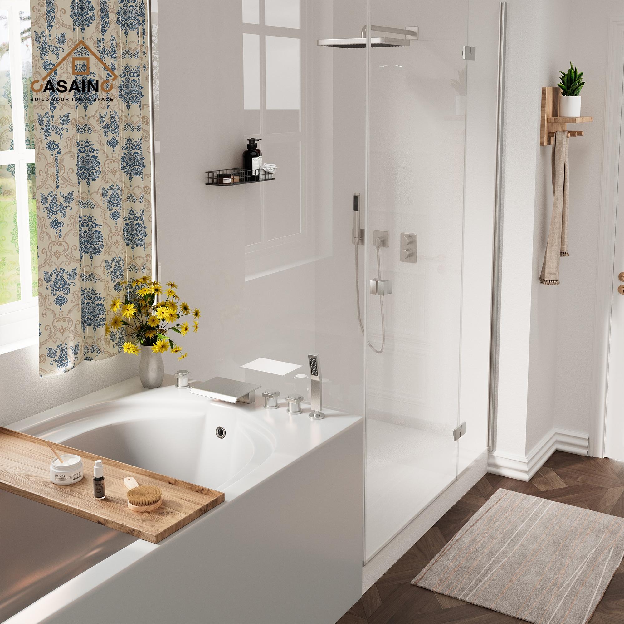 Single Handle Free Standing Bathtub Faucet with Diverter and Handshower
