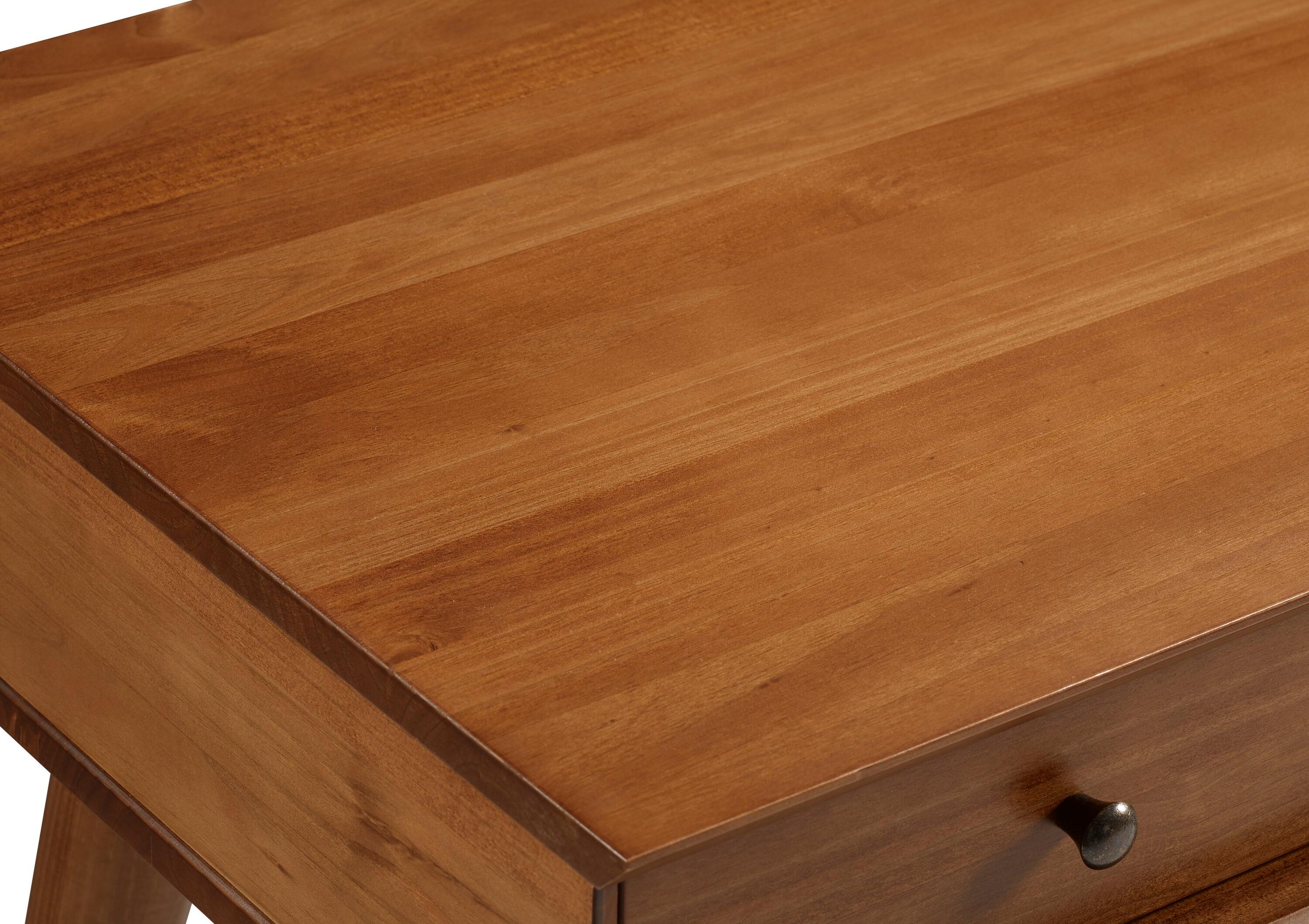 Camaflexi Mid Century Modern Desk Solid Wood Writing Table for Small Spaces, Brown