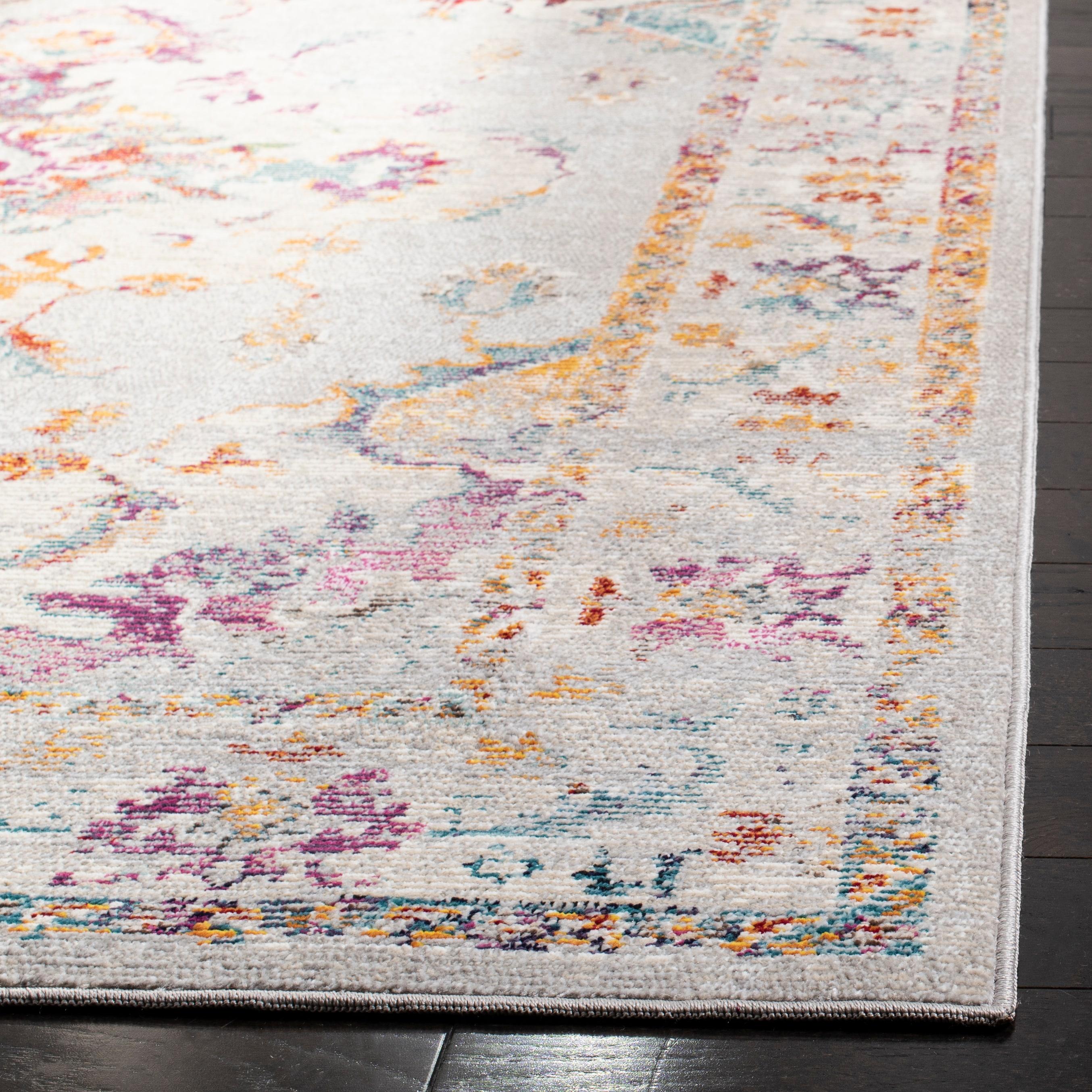 Crystal CRS521 Power Loomed Area Rug - Grey/Cream - 4'x6' - Safavieh.