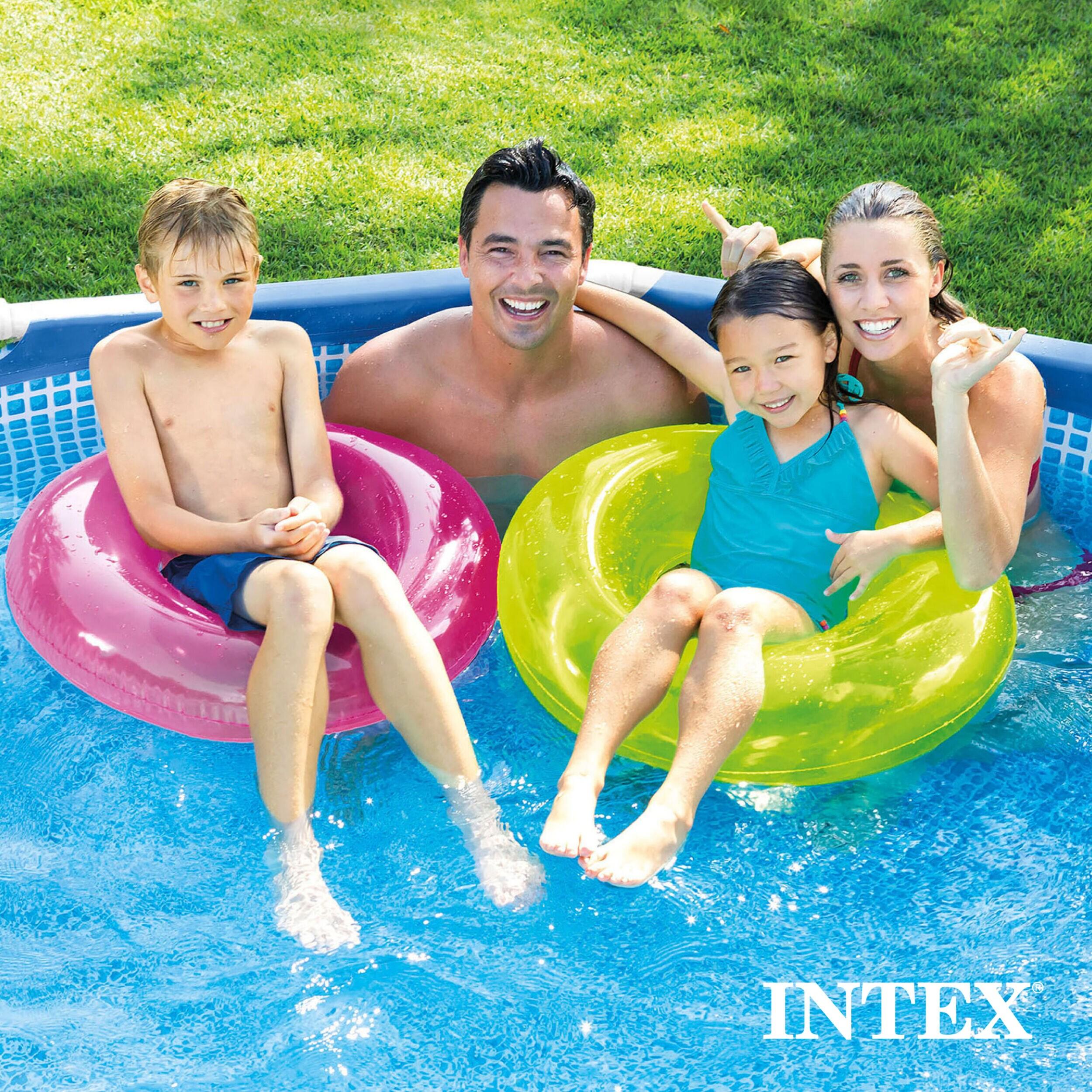 Intex Intex Round Metal Frame Outdoor Backyard Above Ground Swimming Pool