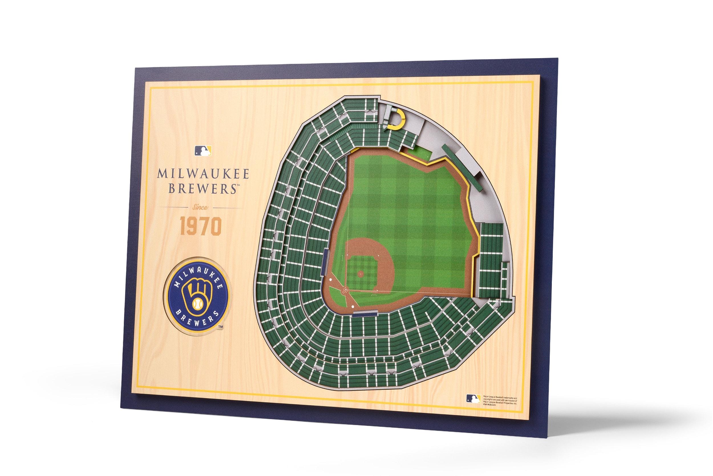 MLB Milwaukee Brewers 5-Layer Stadiumviews 3D Wall Art