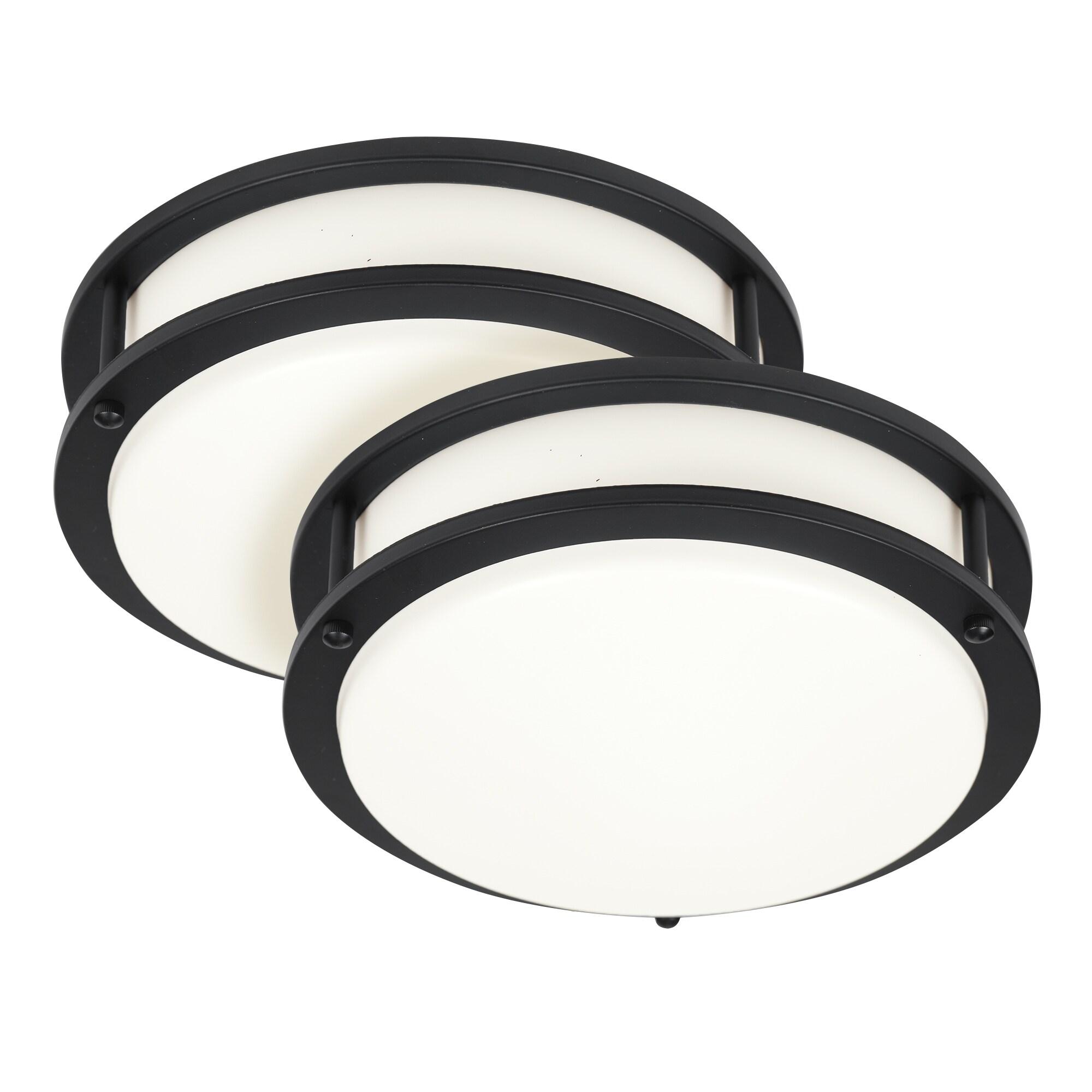 DESIGNERS FOUNTAIN Flush Mount Ceiling Light, 10 Inch Round LED DC Lighting Fixture Kitchen, Bedroom, Bathroom, and Hallway, Dimmable, 1150 Lumens, 3000K/4000K/5000K, Matte Black, EV1410C3C-43