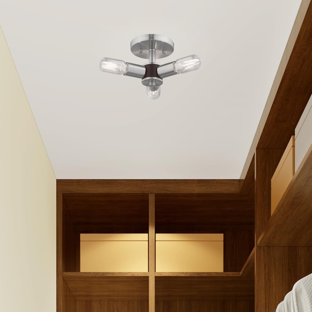 Livex Lighting Copenhagen 3 - Light Flush Mount in  Brushed Nickel
