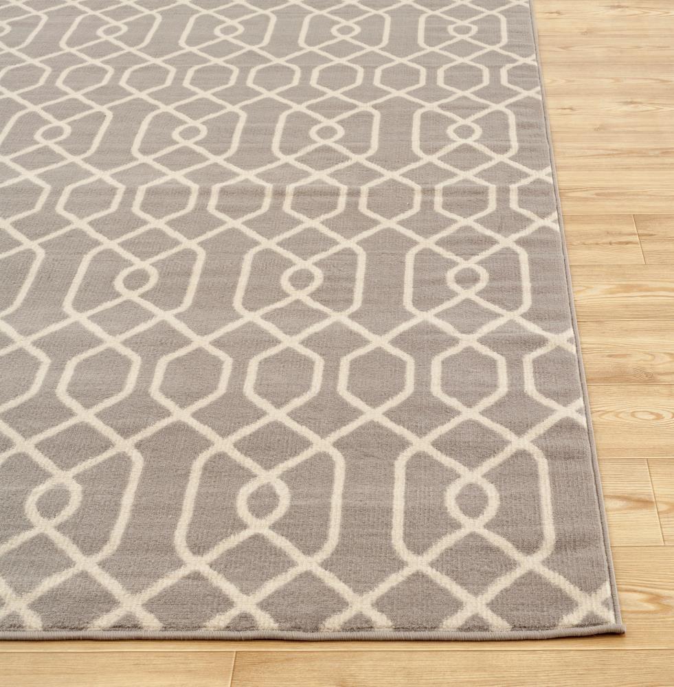 World Rug Gallery  Modern Trellis Pattern Area Rug Brown 5' x 7' 5' x 8', 6' Runner Indoor Living Room, Bedroom, Dining Room Rectangle Modern &