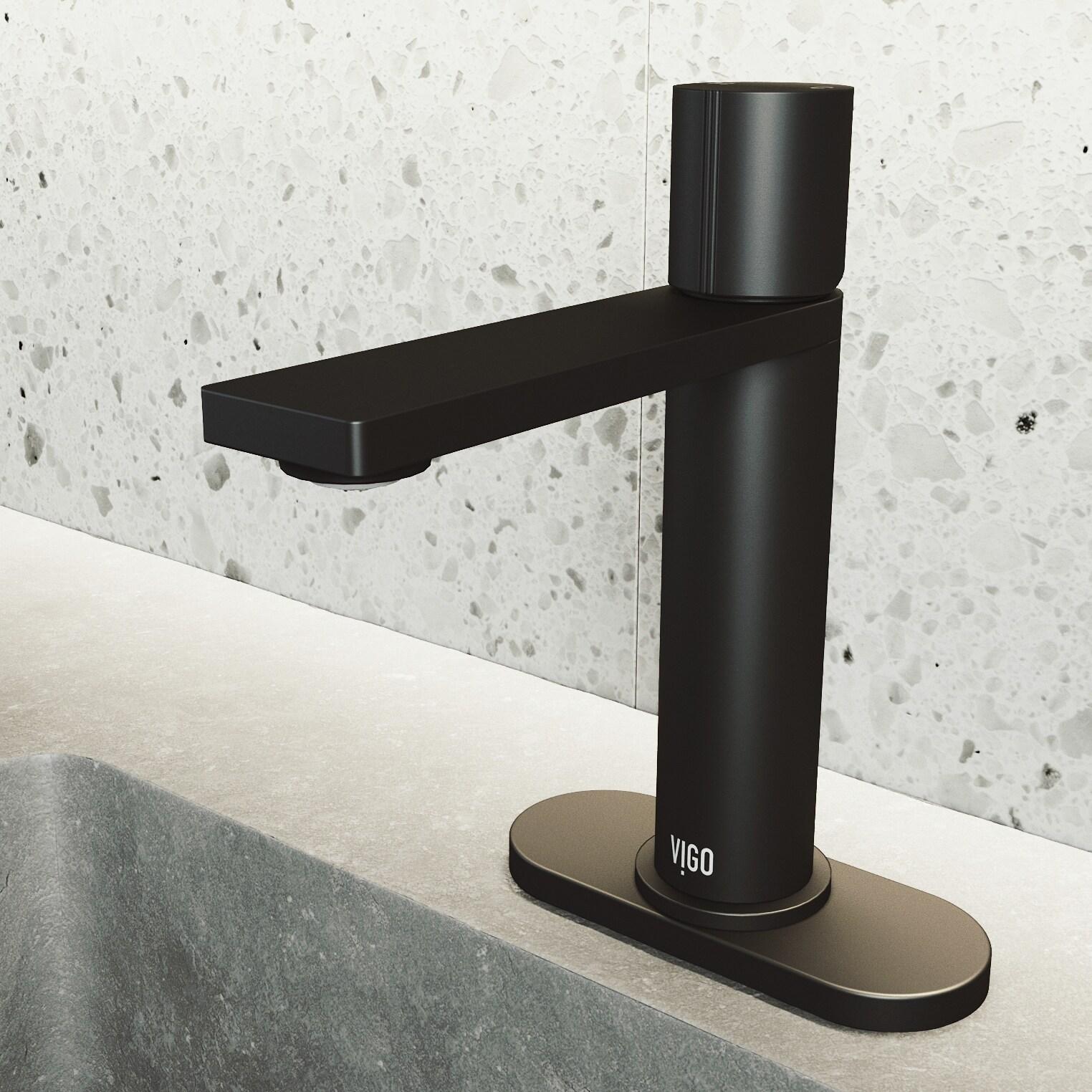 Halsey Single Hole Bathroom Faucet with Deck Plate