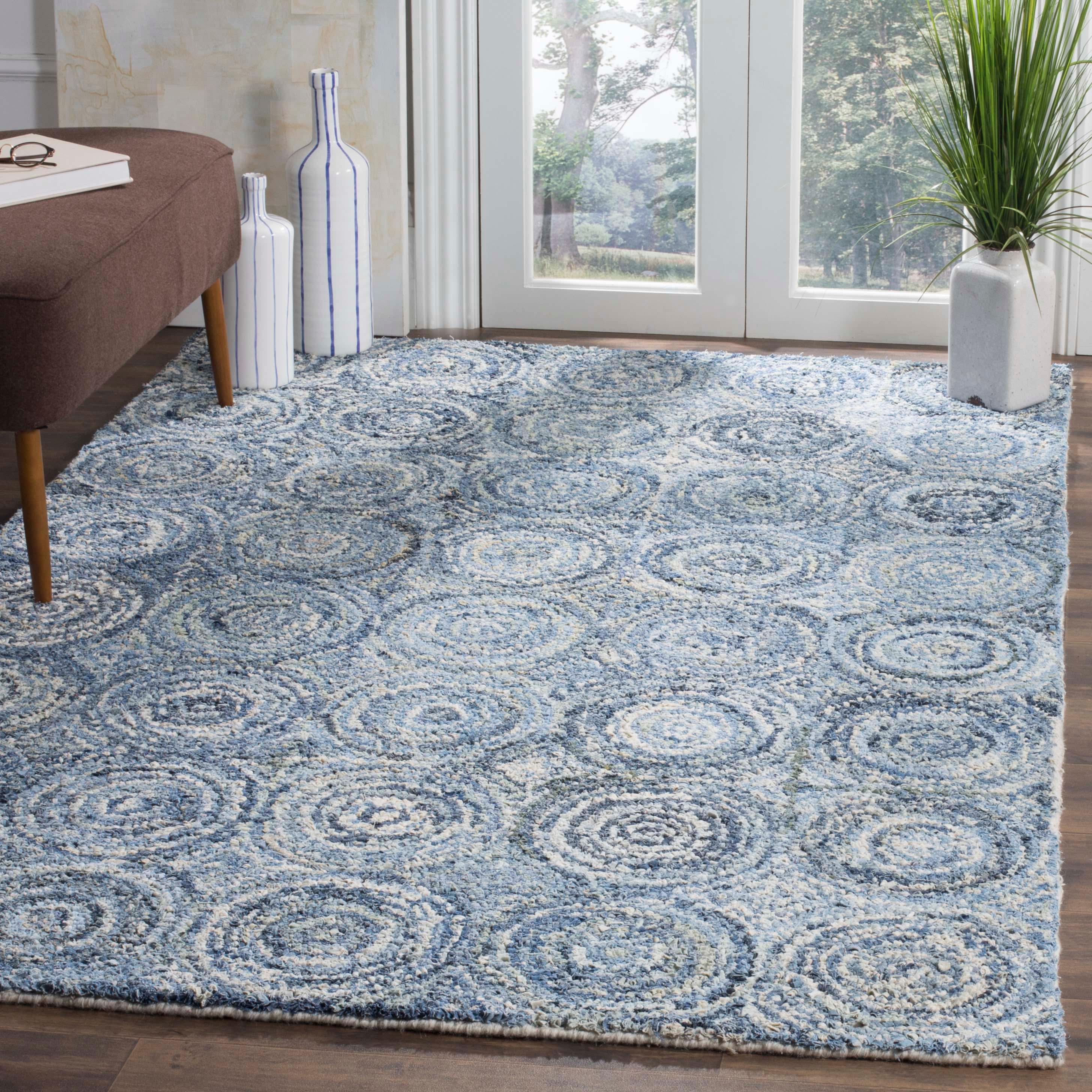Nantucket NAN214 Hand Tufted Area Rug - Blue - 4'x6' - Safavieh.