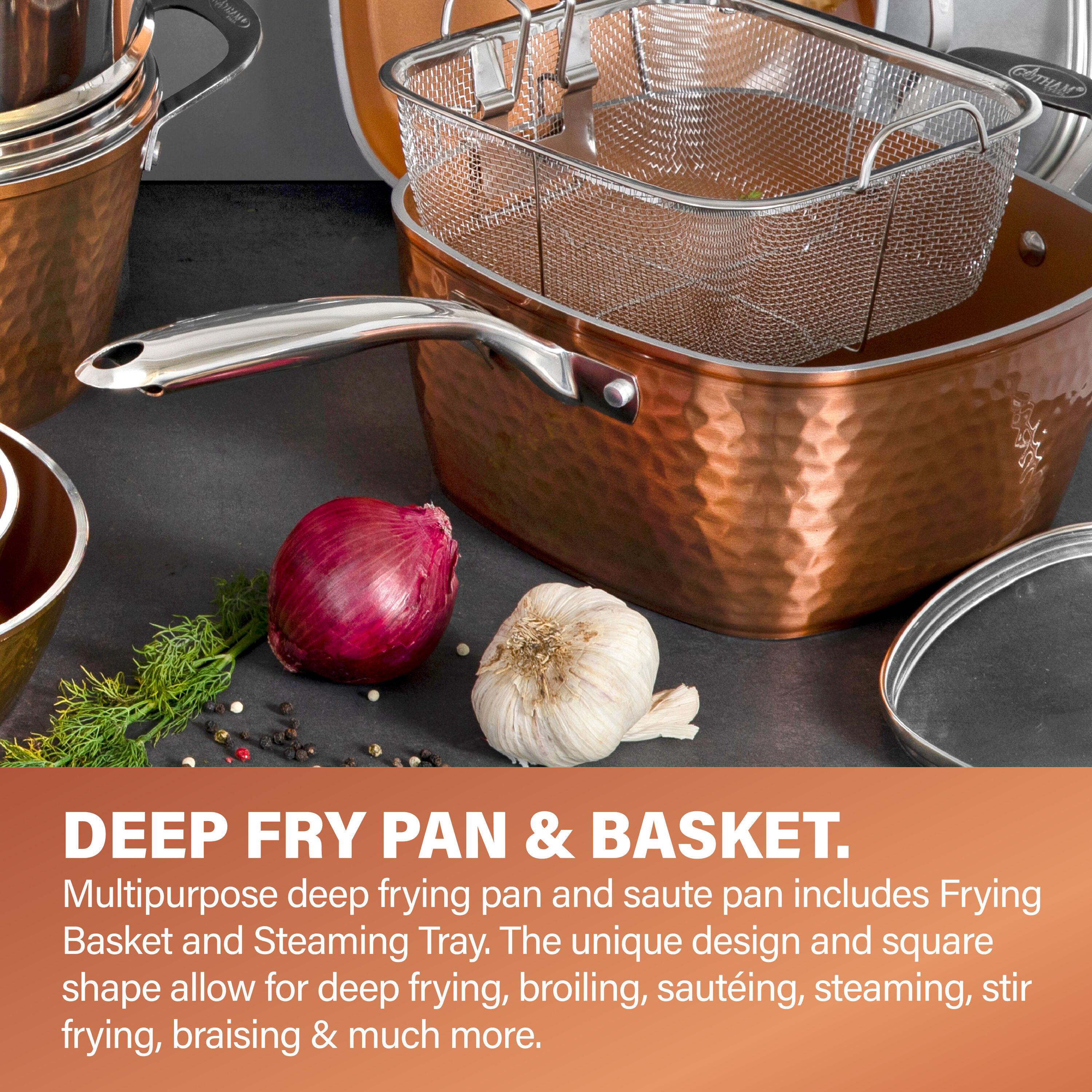 Gotham Steel Nonstick Pots and Pans 20 Pcs Kitchen Ceramic Cookware Set Bakeware Cooking Frying Skillet Sauce Pan Hammered