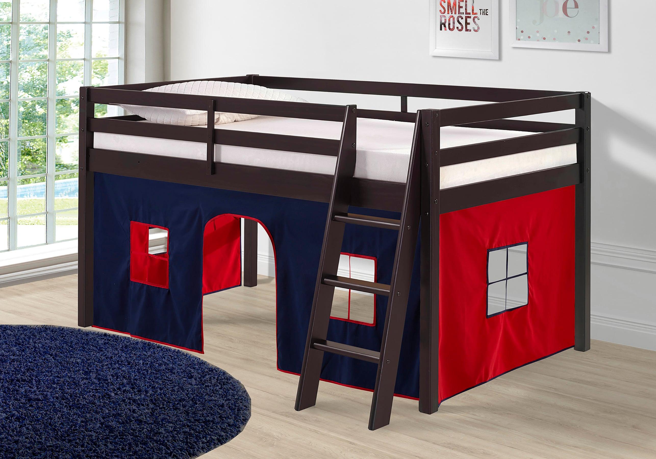 Alaterre Roxy Junior Loft - Espresso with Blue and Red Bottom Tent