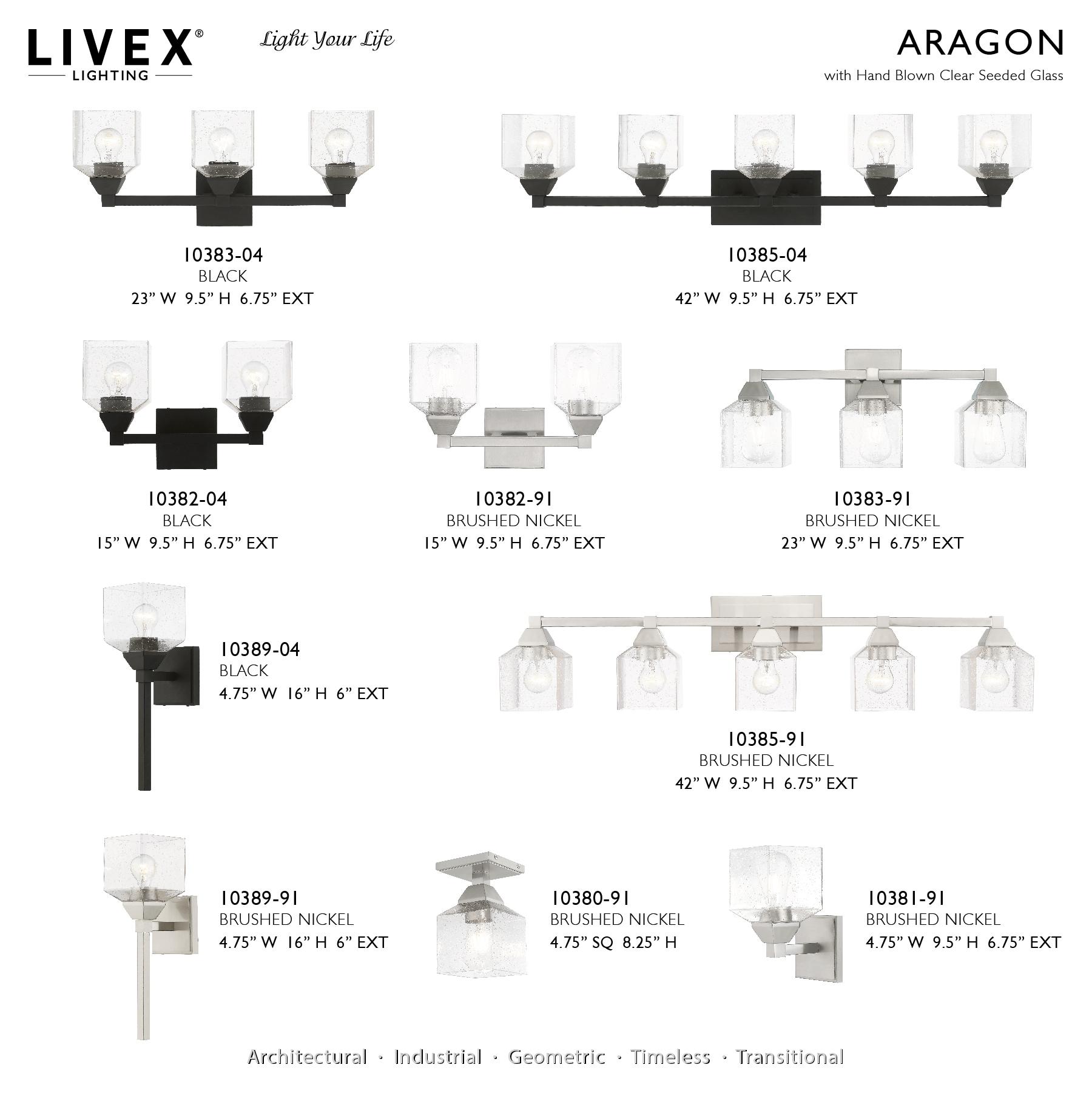 Livex Lighting Aragon 1 - Light Vanity in  Brushed Nickel