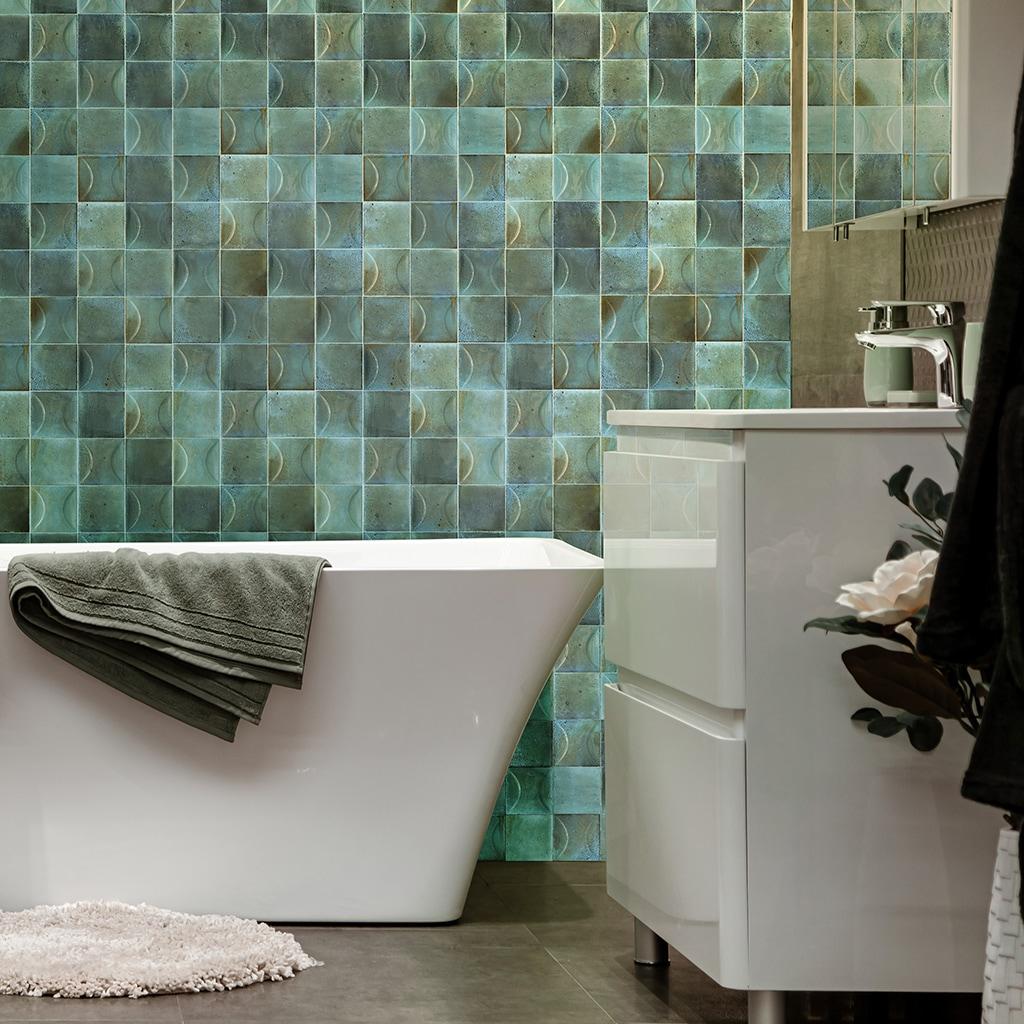 Antiek 3.94 in. x 3.94 in. Glossy Ceramic Square Deco Wall Tile (6.68 sq. ft./case) (60-pack)