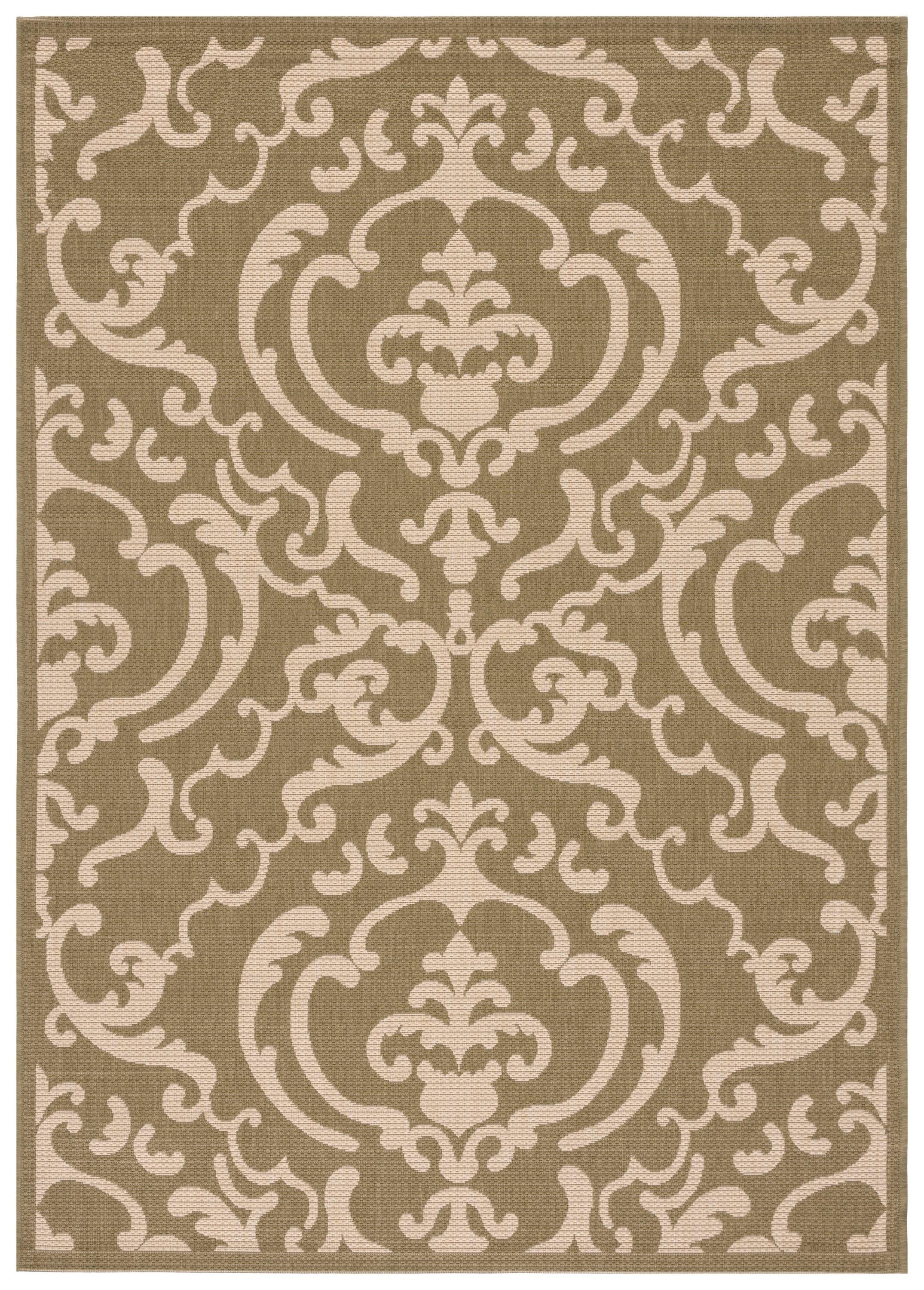 Courtyard CY2663 Power Loomed Indoor/Outdoor Area Rug - Olive/Natural - 5'3"x7'7" - Safavieh.