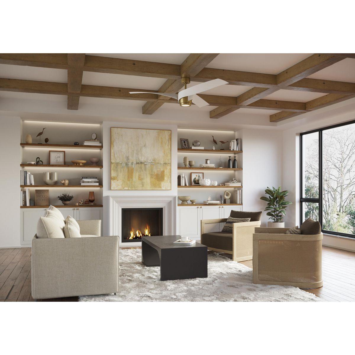 P250112-163-30-Progress Lighting-Insigna - 3 Blade Ceiling Fan with Light Kit In Contemporary Style-14.75 Inches Tall and 62 Inches Wide-Vintage Brass