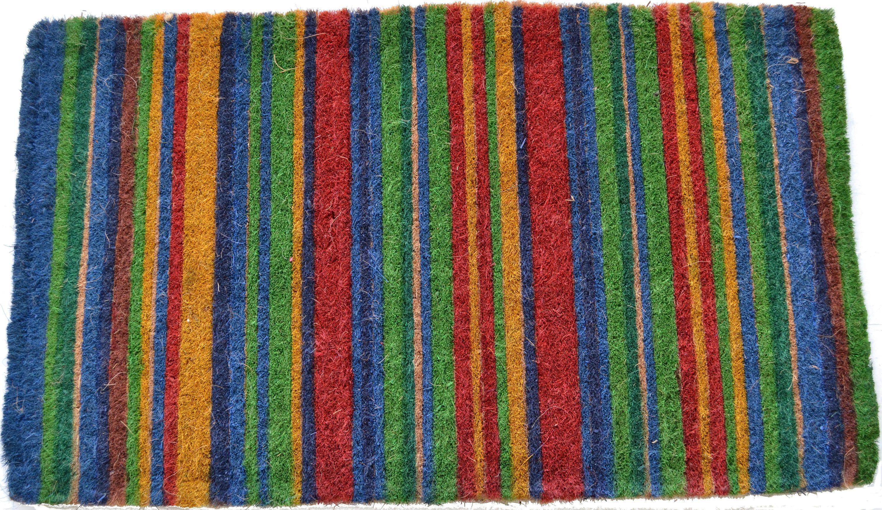 Imports Décor Multicolor Stripes Doormat in Coir Material