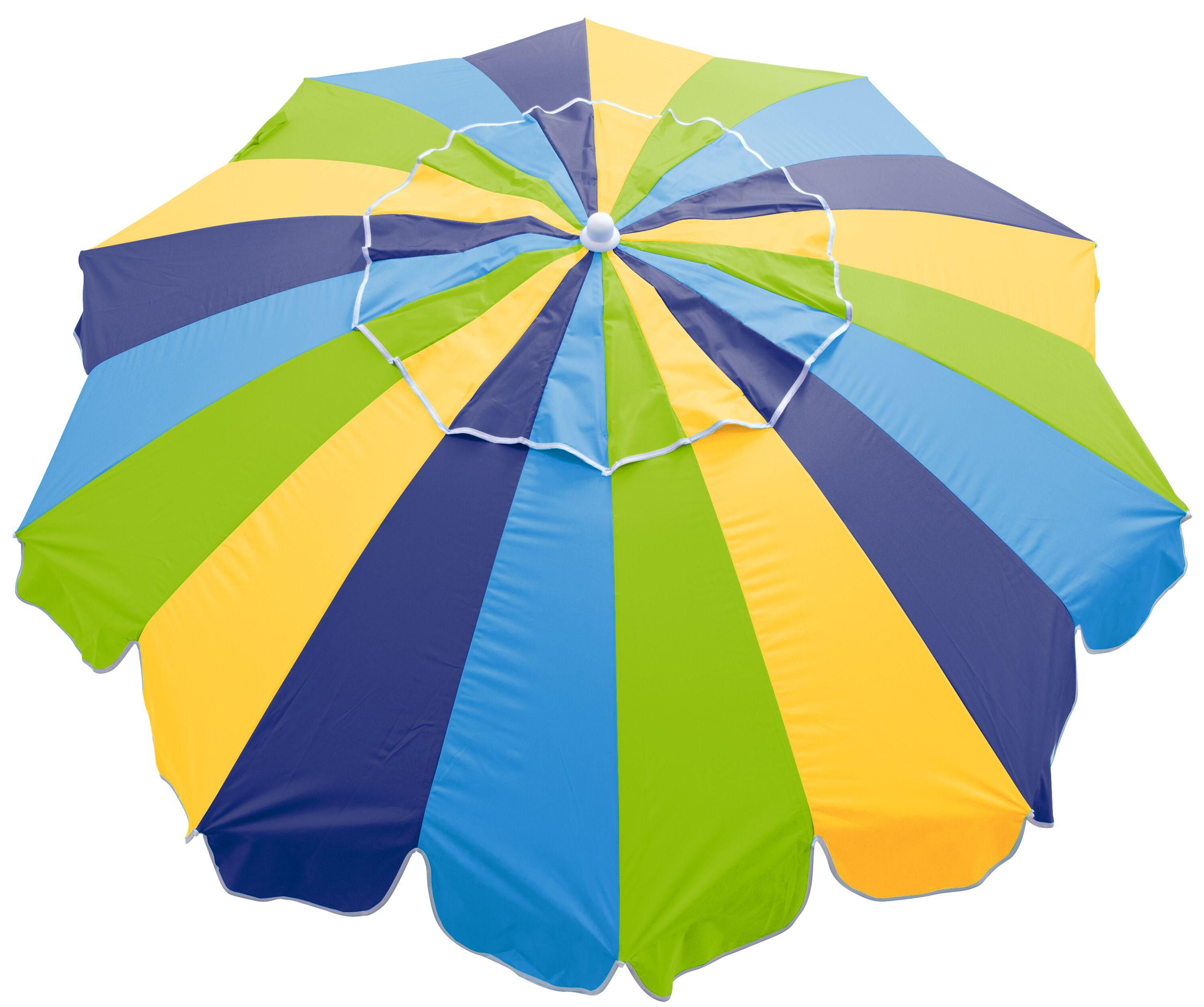 7 ft. Multicolor Beach Umbrella with Sand Anchor and Carry Bag