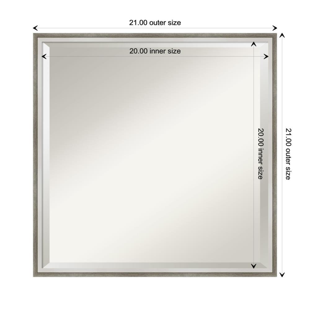 Elegant Rectangular Bronze & Silver Wood Bathroom Vanity Mirror 21x21