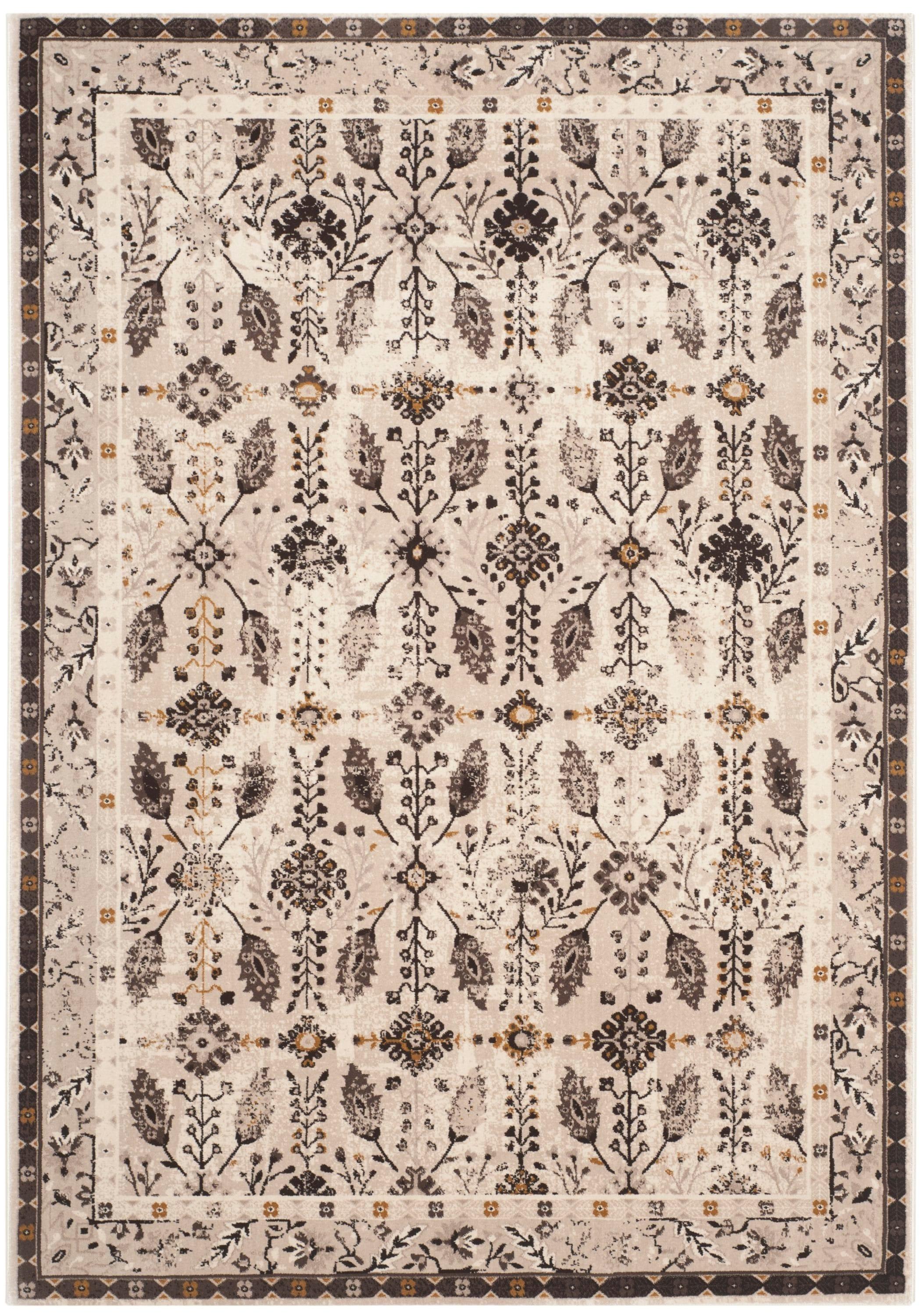 Serenity Cream and Brown Rectangular Reversible Rug