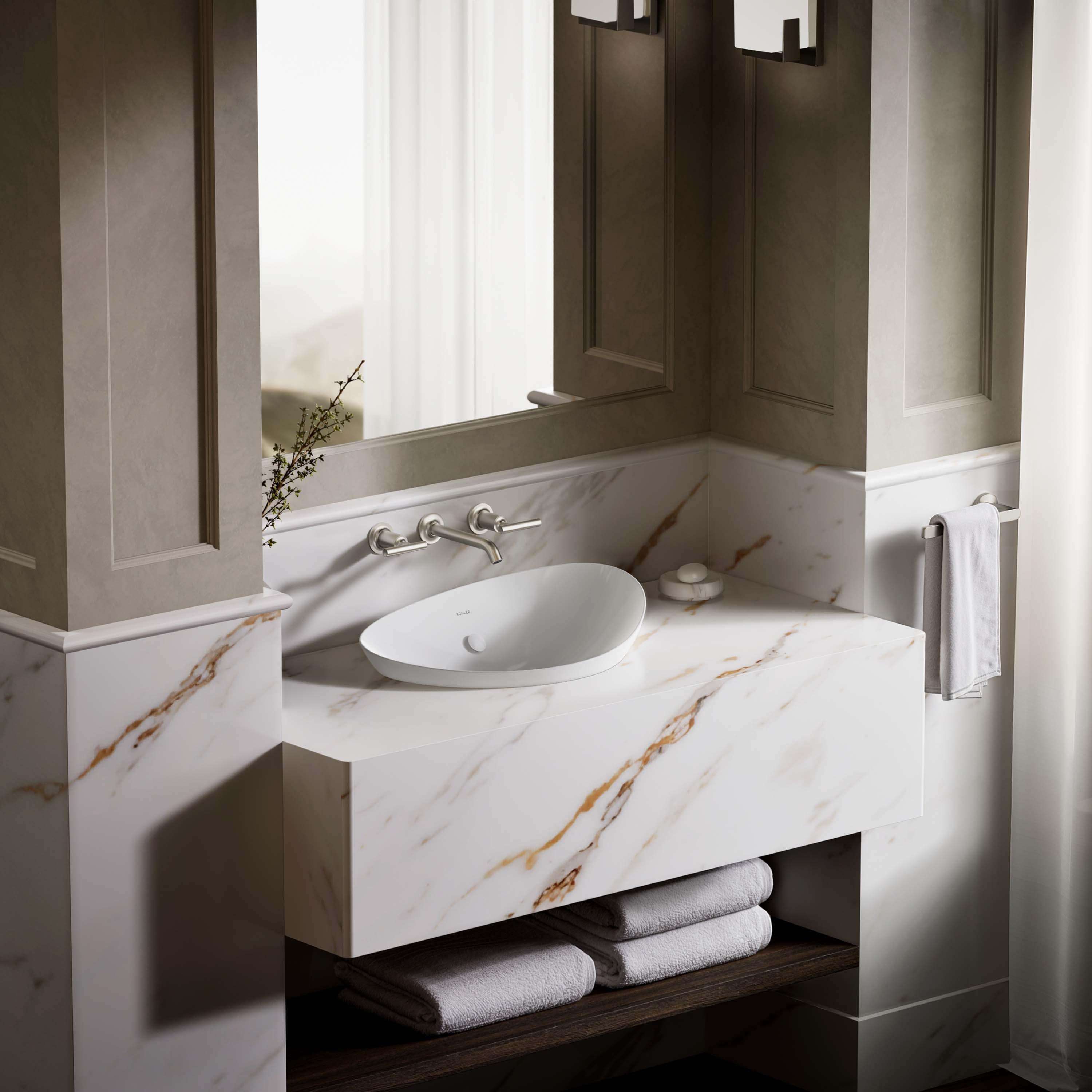 Veil® Ceramic Specialty Vessel Bathroom Sink with Overflow