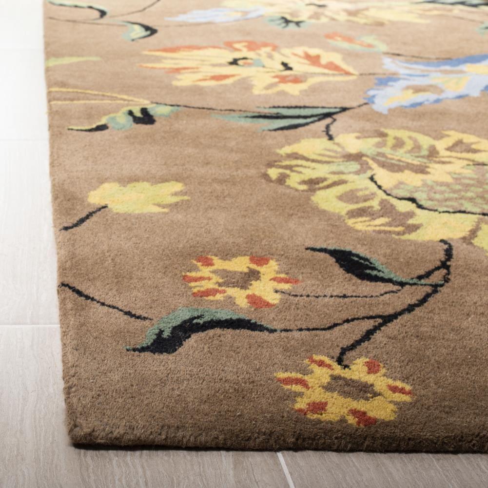 SAFAVIEH Soho Collection 5' x 8' Brown/Multi SOH735A Handmade Premium Wool & Viscose Area Rug