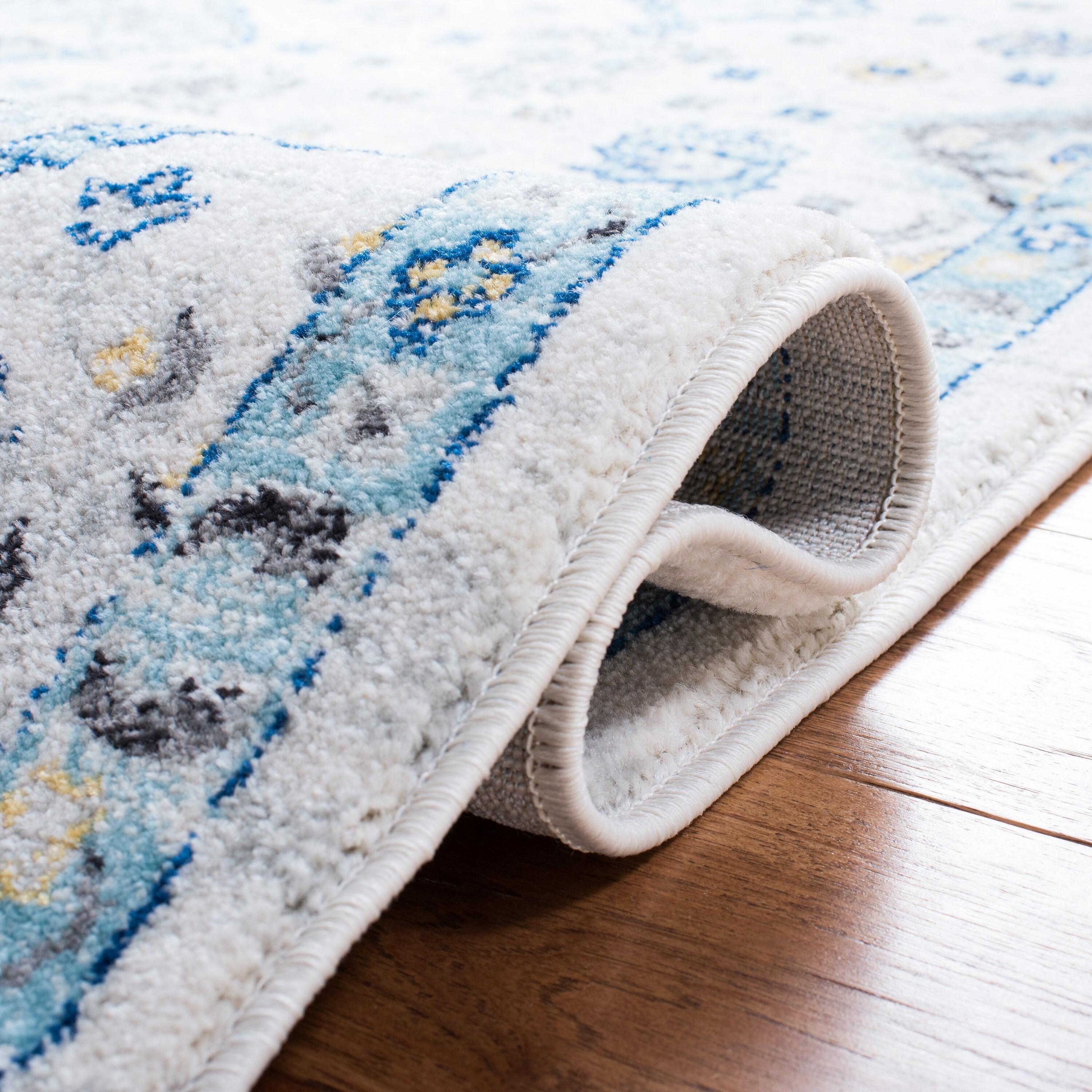 Evoke EVK224 Power Loomed Accent Rug - Ivory/Light Blue - 3'x5' - Safavieh.