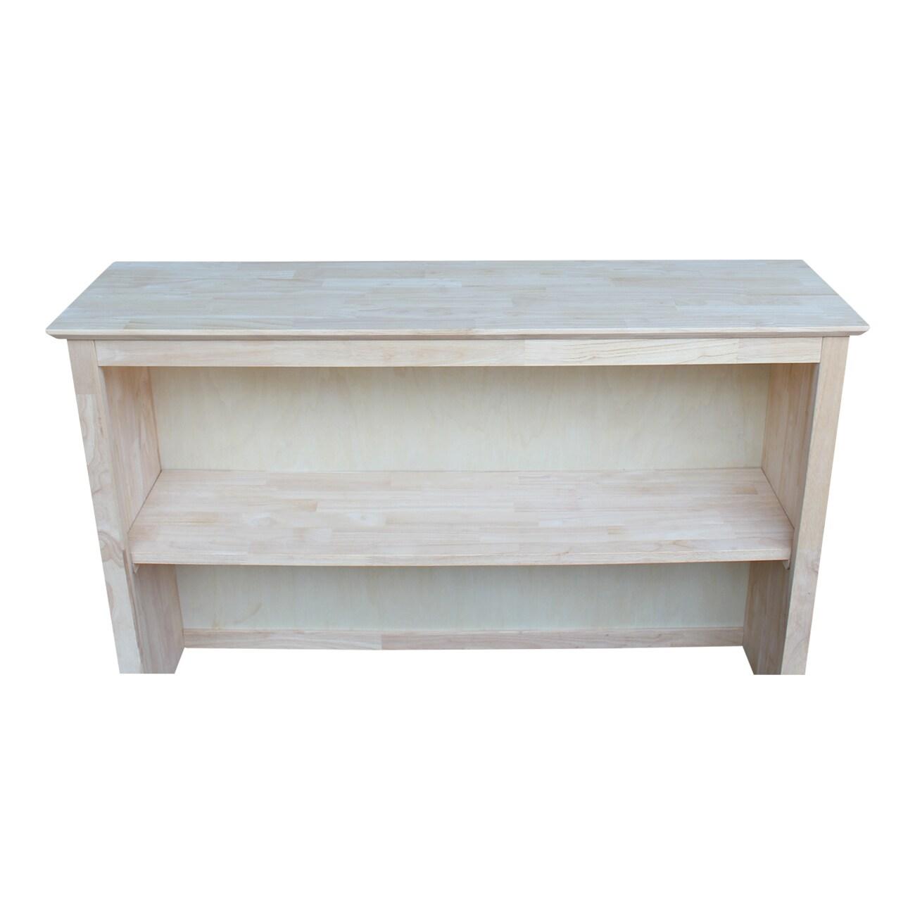 Hutch For Brooklyn Desk Unfinished - International Concepts: Hardwood, Fixed Shelf, 45"x30"