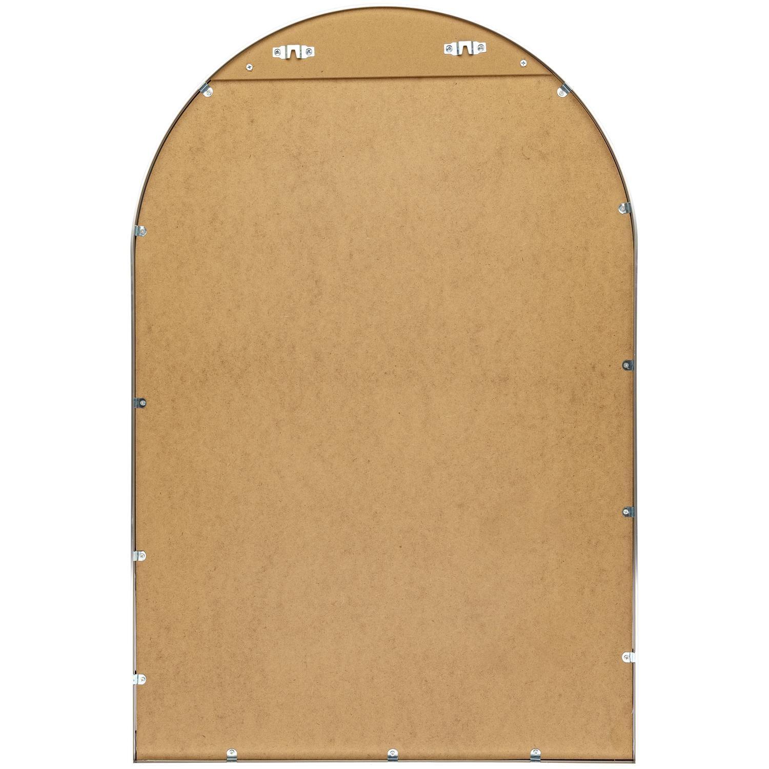 Elegant Rectangular Wood Framed Mirror in Brushed Silver and Gold