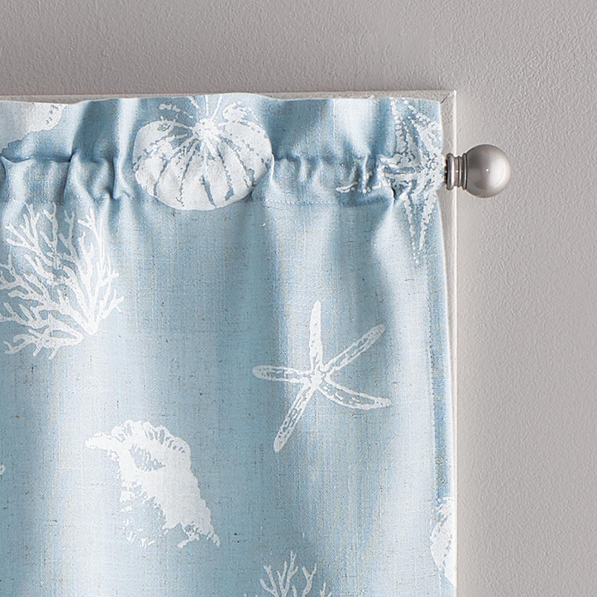 CHF Seashells Swag Curtain 54" x 30" Printed, Aqua, Adult