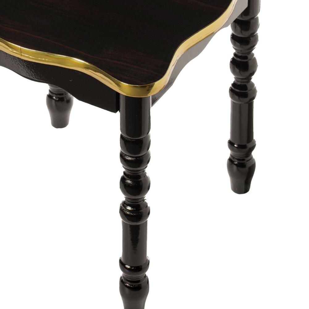 Fabulaxe Square Wooden Side Table, Living Room Accent End Table, Gold and Brown