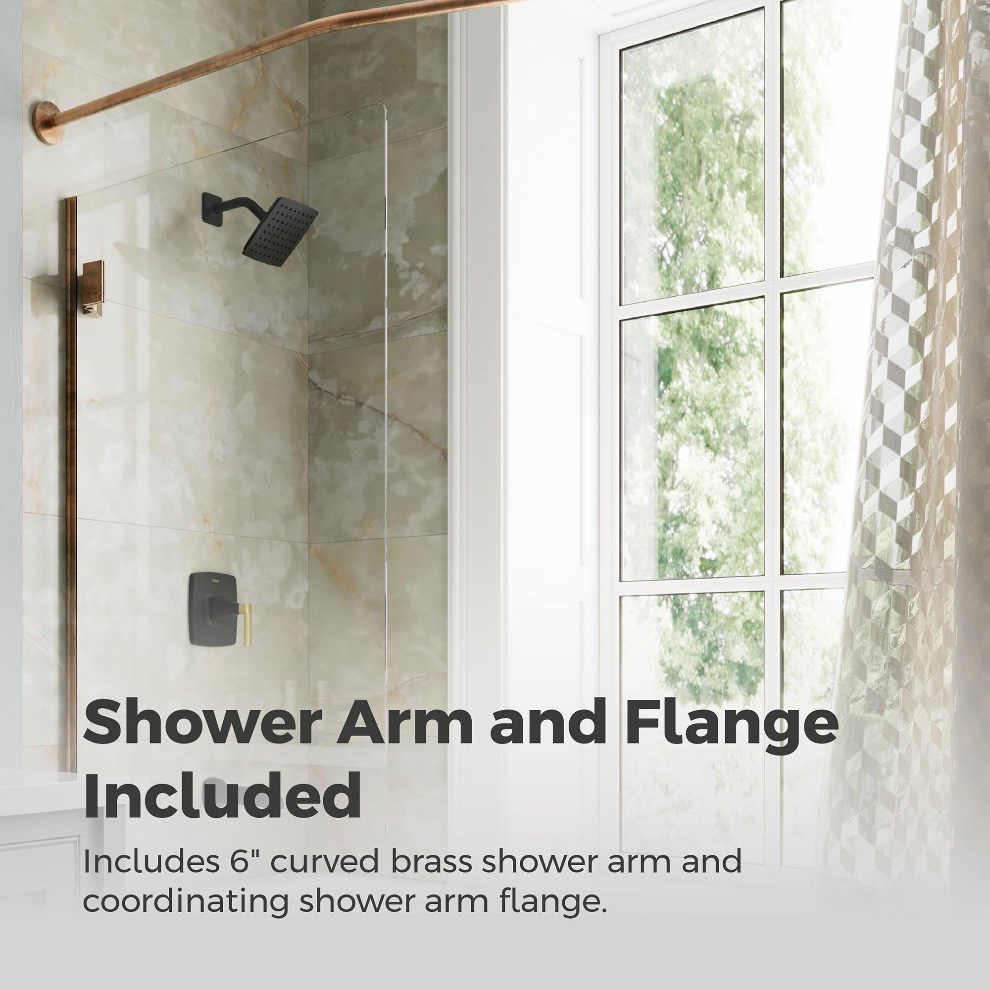 Vaneri Brushed Gold Square Wall Mounted Bathtub and Shower Faucet