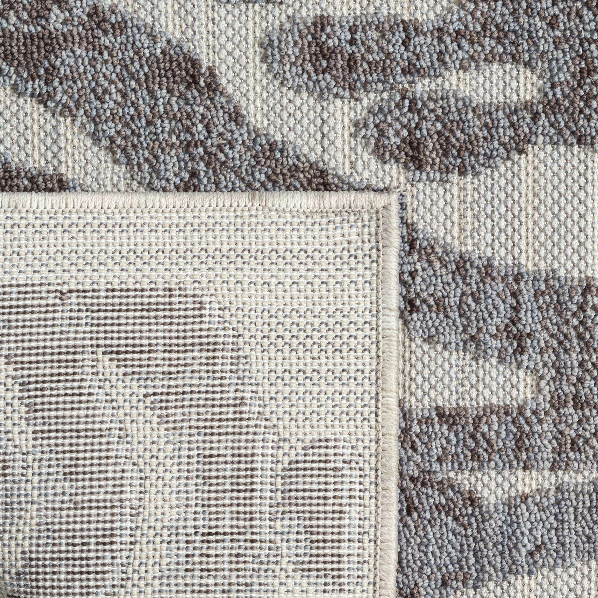 5 x 7 ft. Blue & Gray Damask Indoor & Outdoor Rectangle Area Rug - Blue and Gray - 5 x 7 ft.