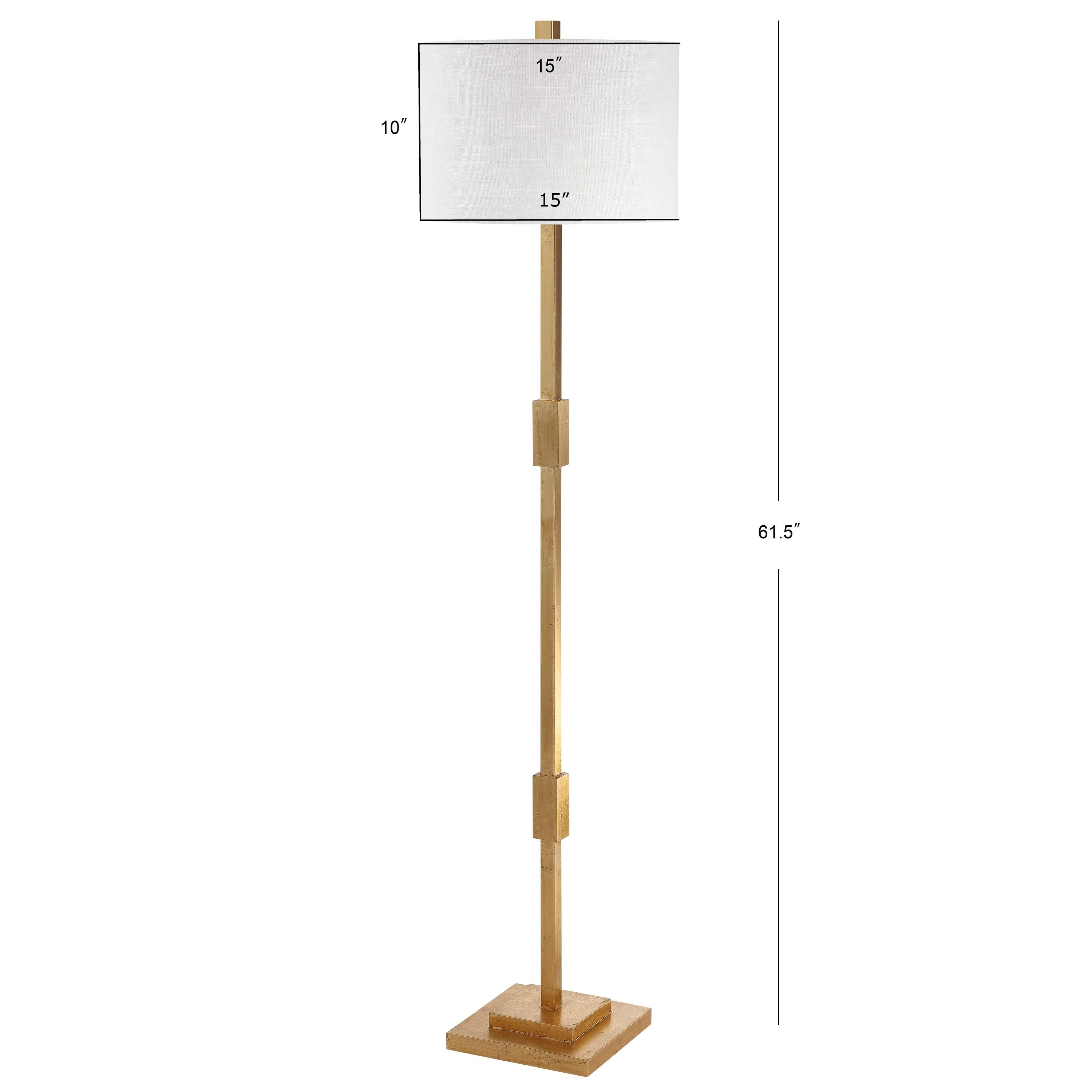 JONATHAN Y JYL3063A Windsor 61.5" Resin/Metal LED Floor Lamp, Contemporary, Modern, Transitional, Office, Living Room, Family Room, Dining Room, Bedroom, Hallway, Foyer, Gold Leaf
